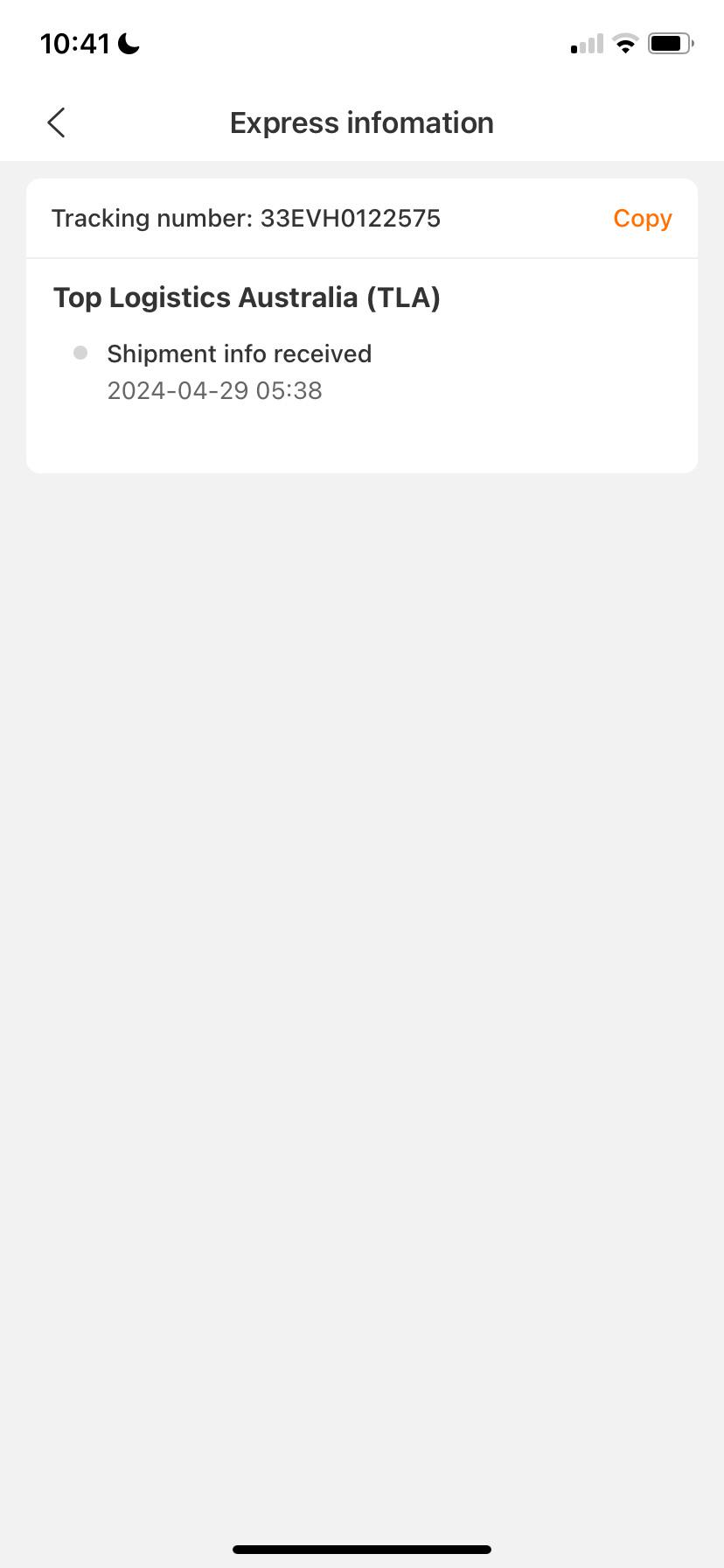 Ship my item 5 days ago and it still says shipping info received r