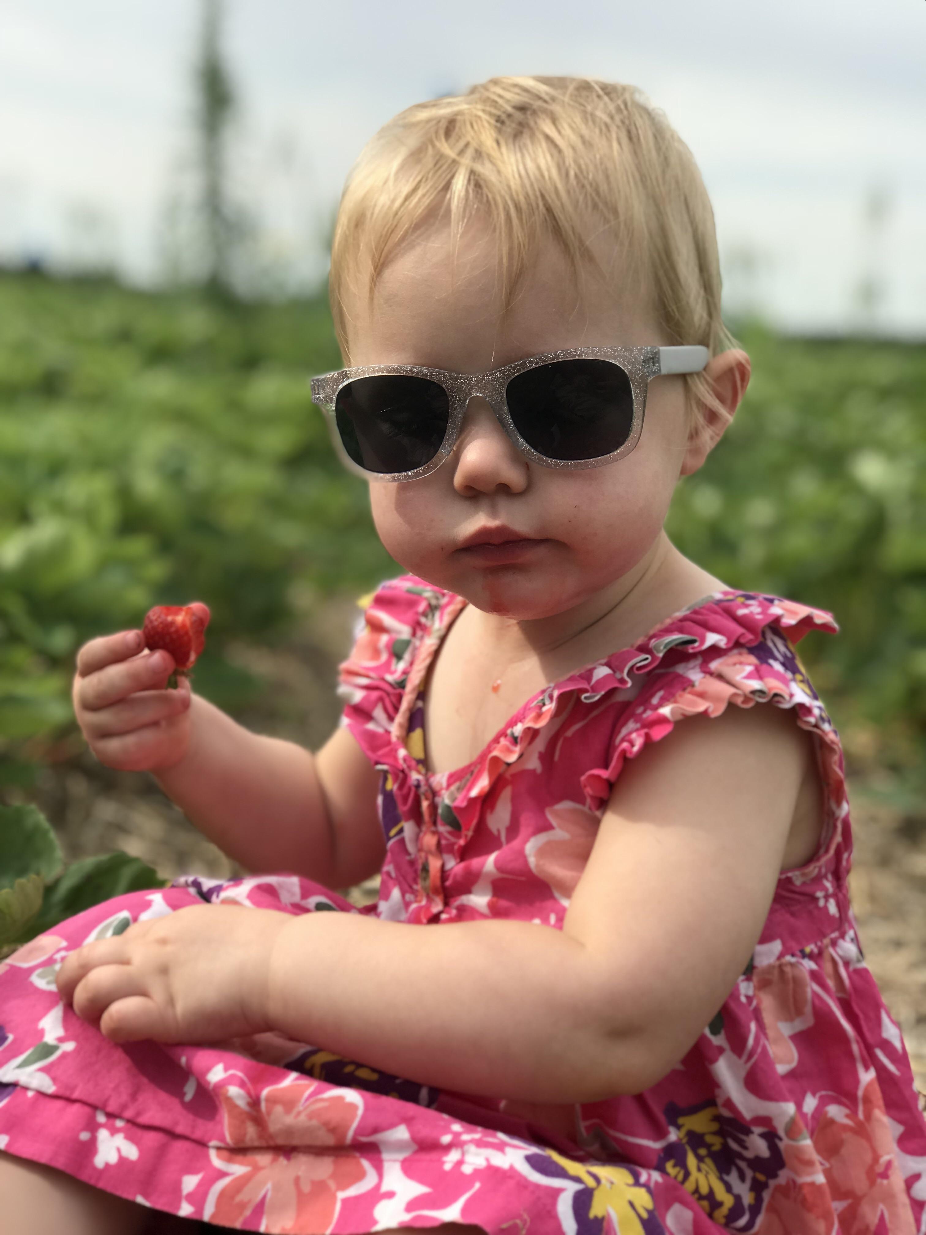 We went to a berry farm today and she ate faster than I could pick. r