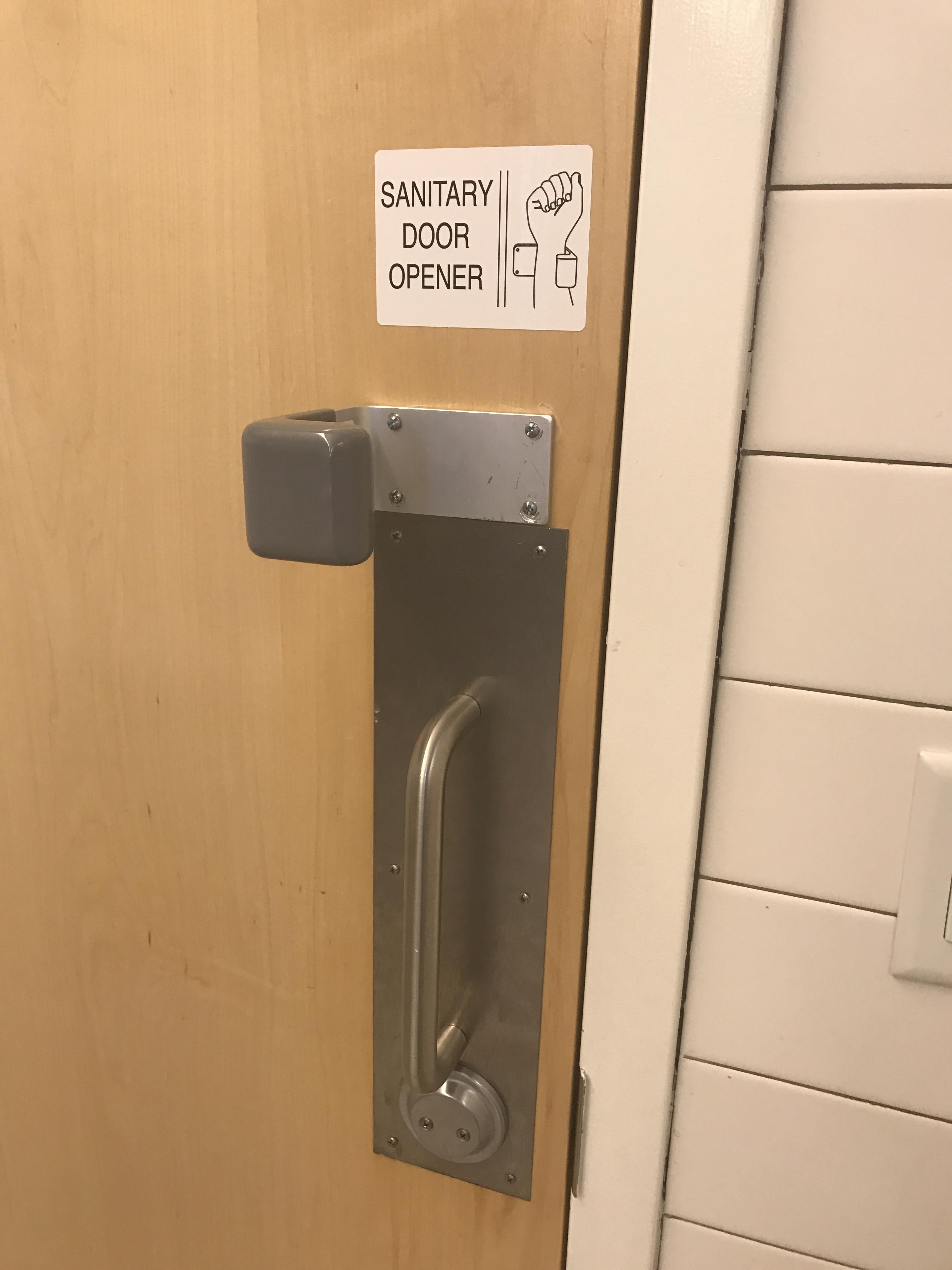 This sanitary door opener in the restroom. r/mildlyinteresting