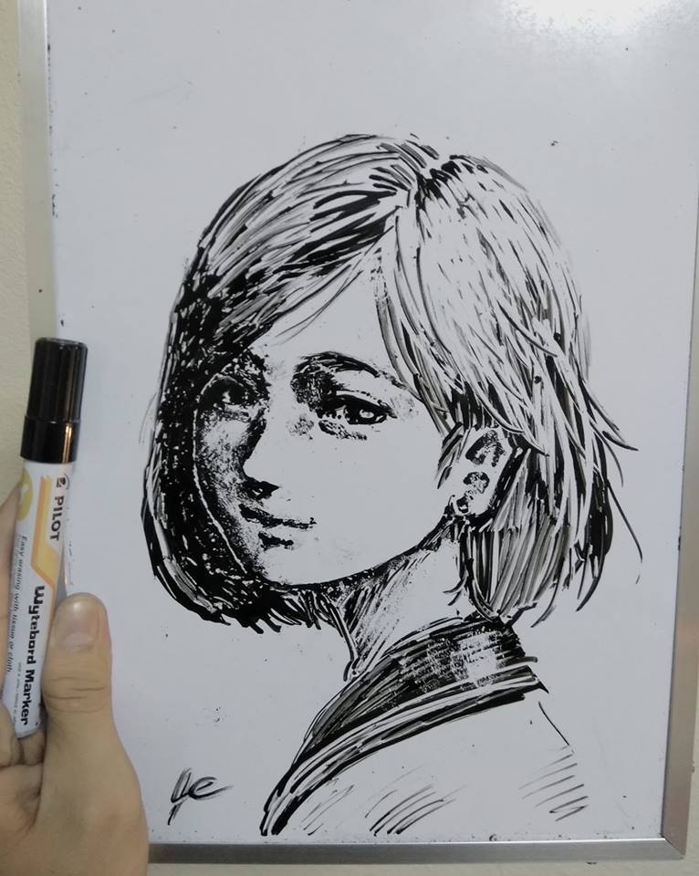 Whiteboard and Marker sketch AnimeSketch