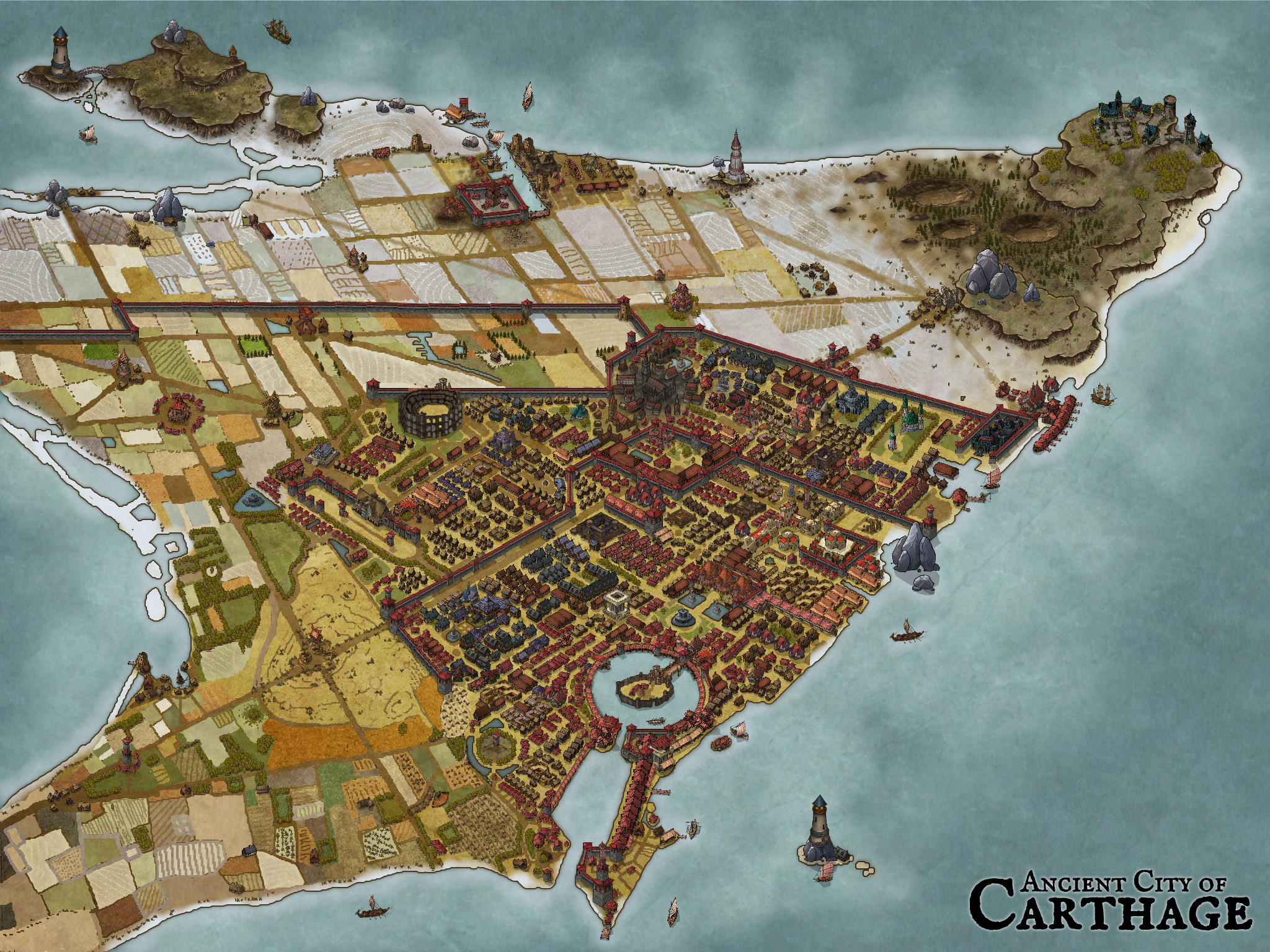 Nova Carthage 2nd Draft (Fixed Perspective) r/inkarnate