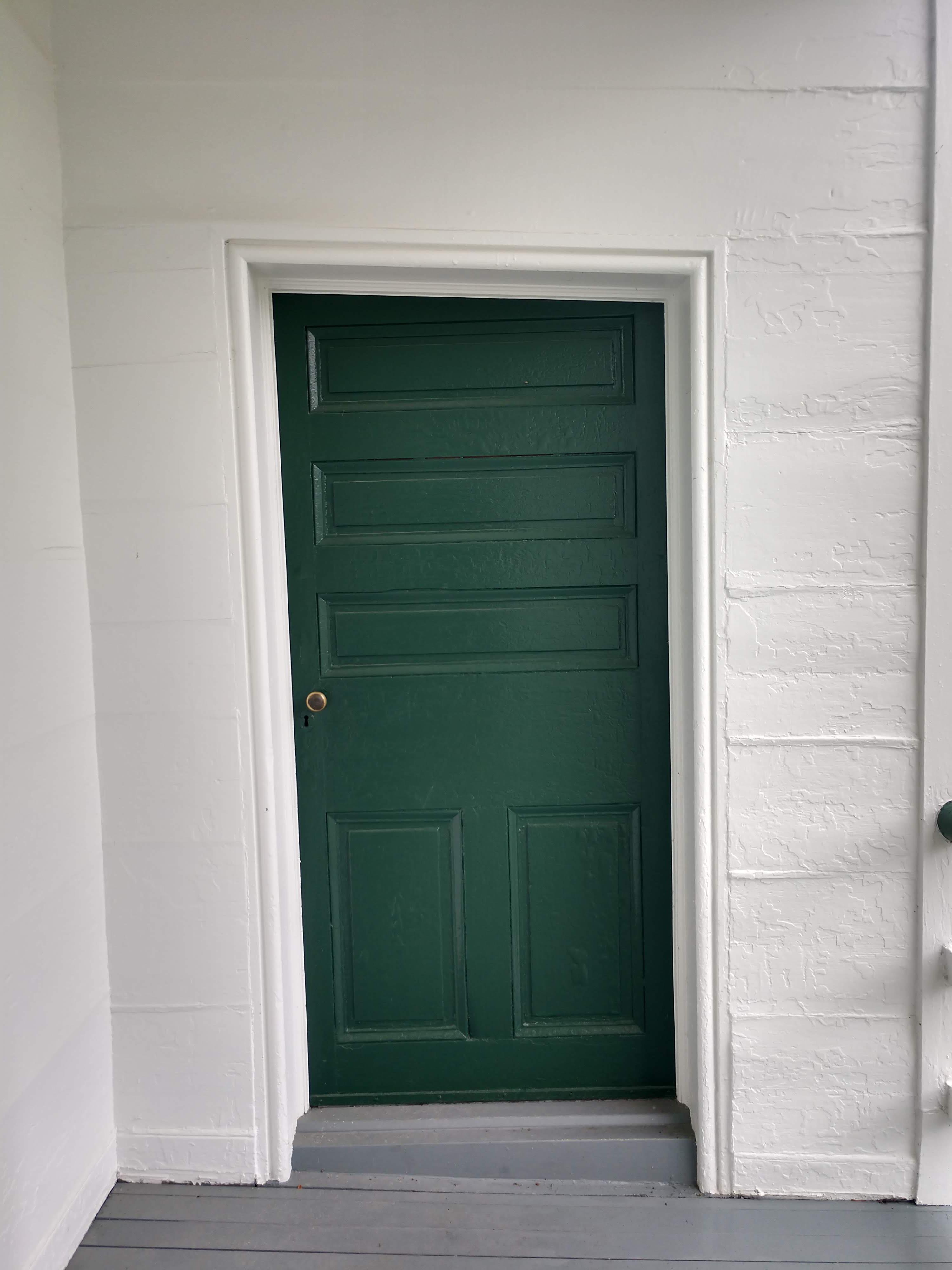 This crooked door and crooked frame at a Civil War memorial r