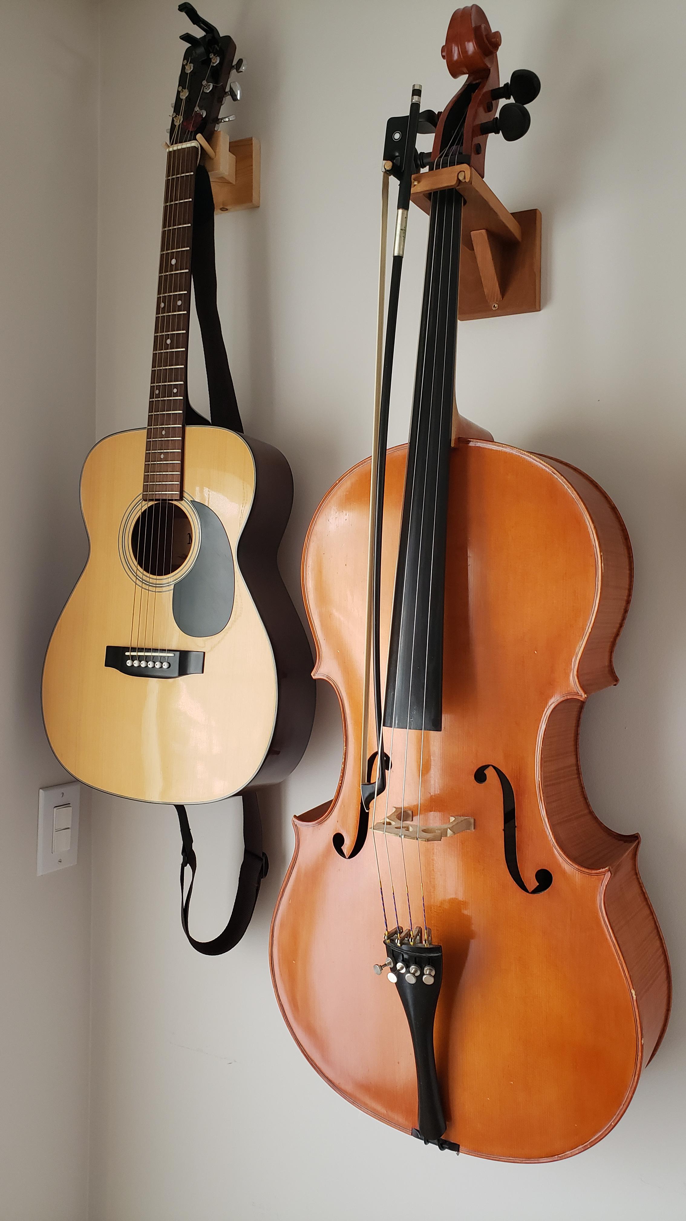 Finally made a wall mount for my cello. r/Cello