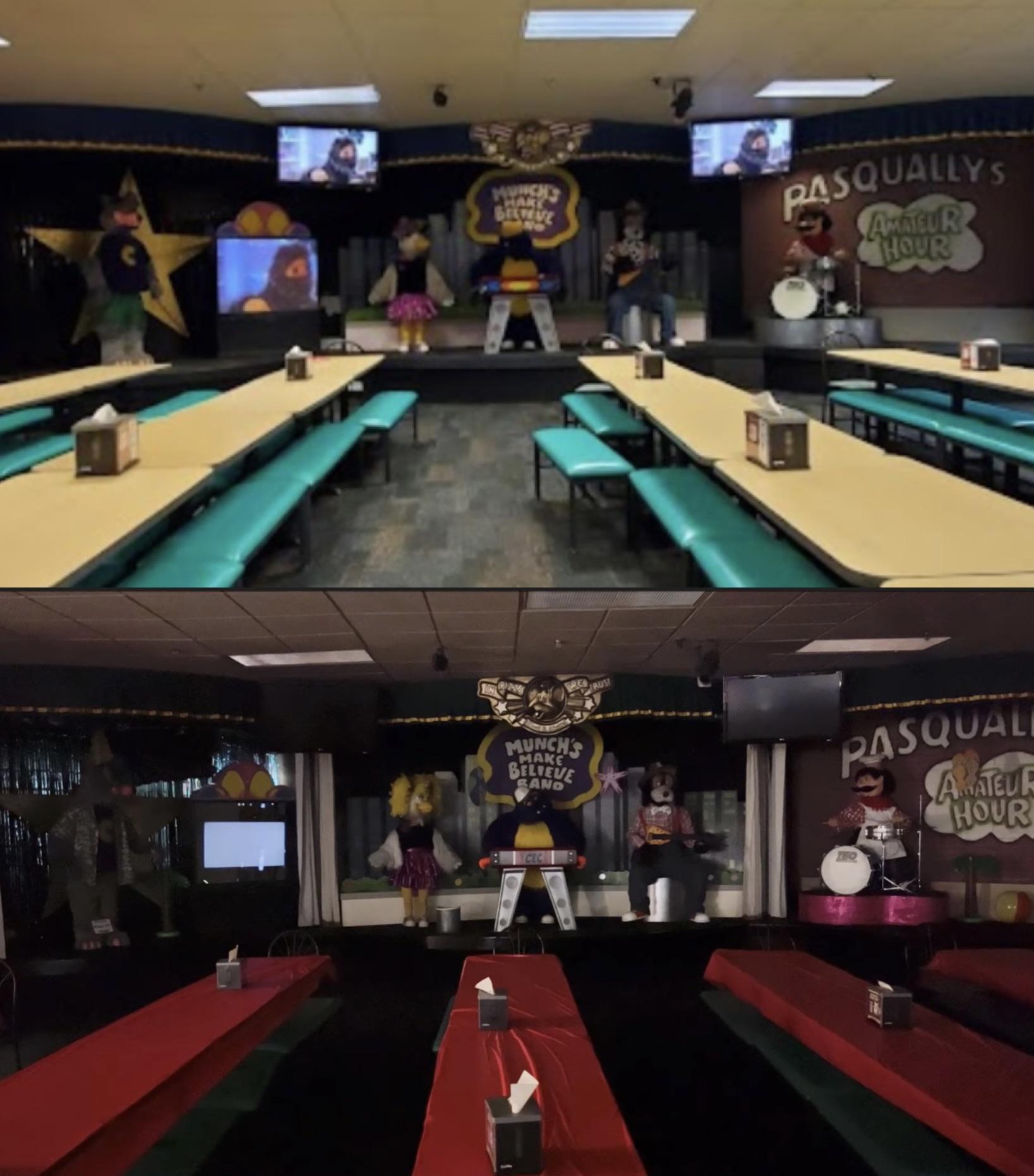 Why did Pineville North Carolina Chuck E Cheese’s remove the curtains