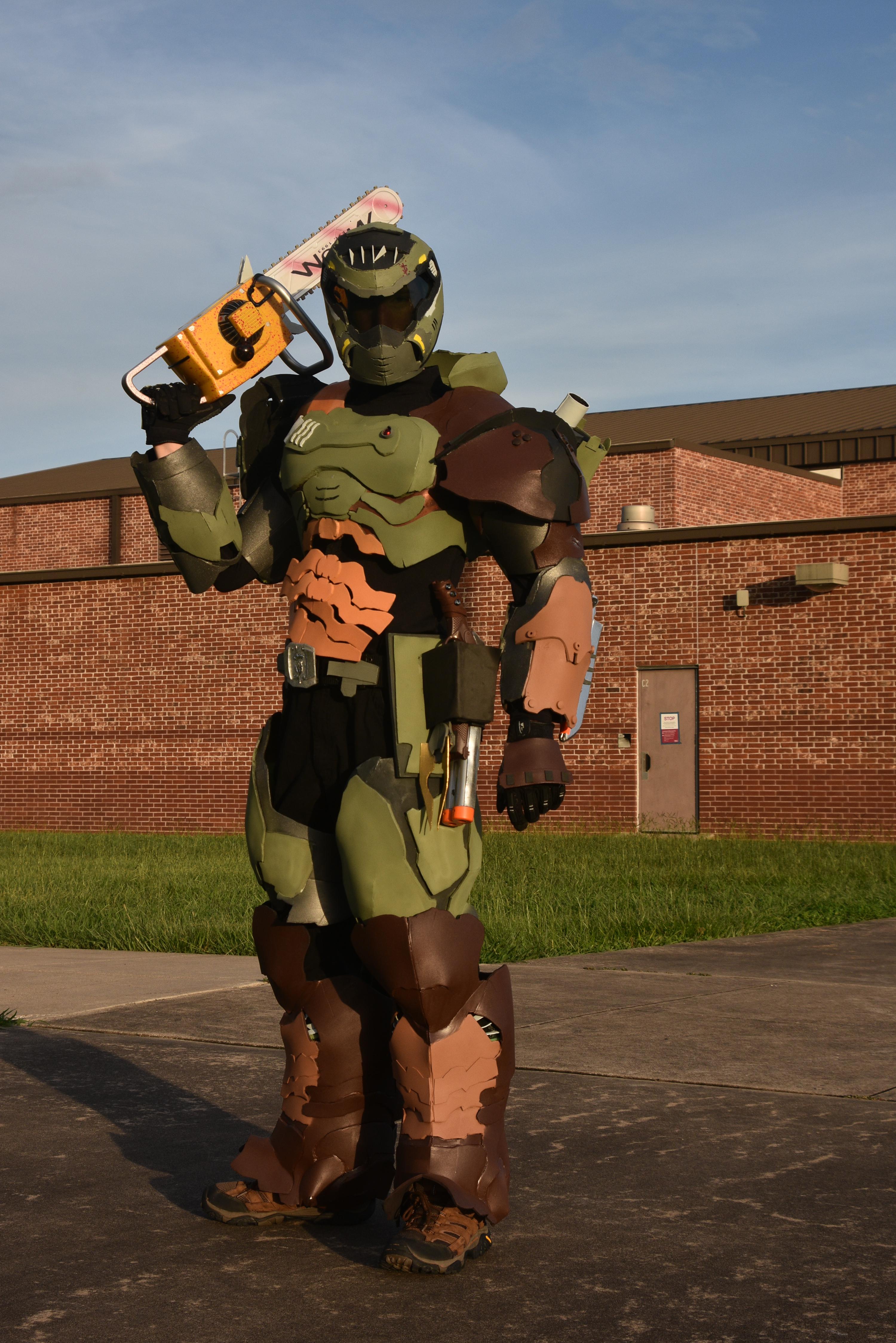 My fully assembled EVA foam Doom Slayer Costume, designed by Heroes