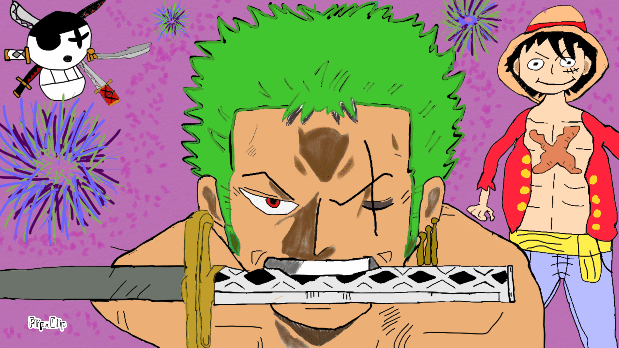 Demon Zoro and Luffy