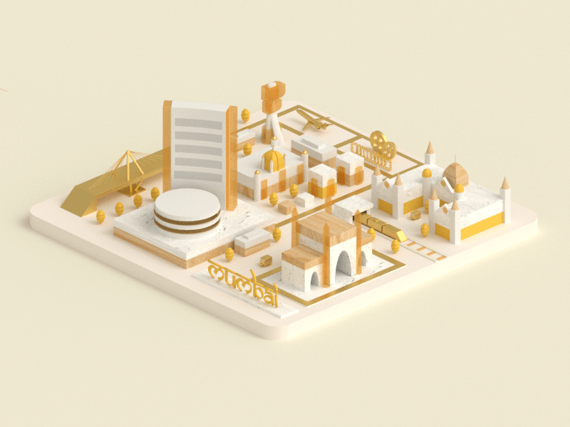 My rendition of the city of Mumbai, India r/blender