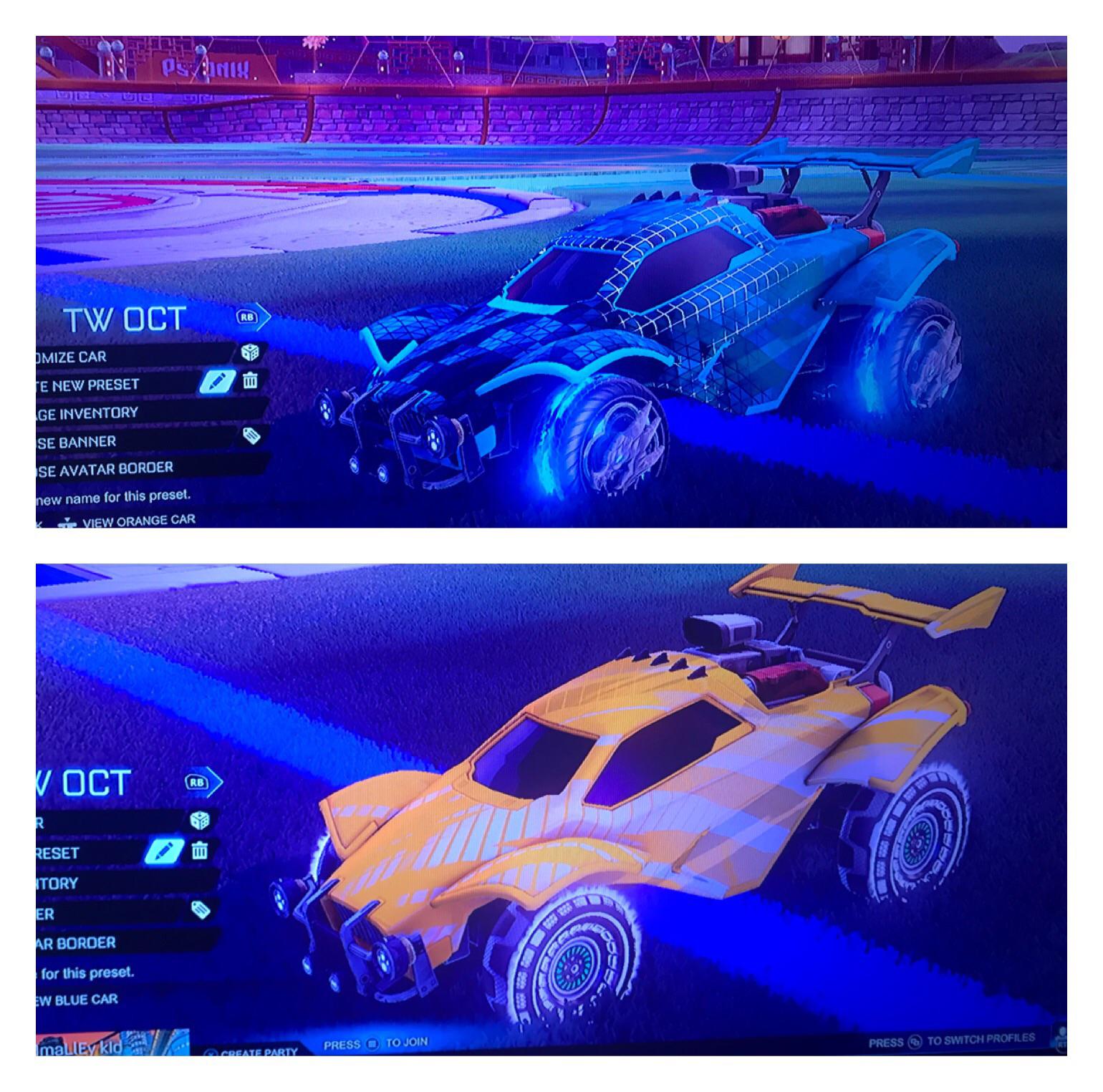 First post, let me know what you guys think. Blue TW Trigon, SB Draco, SB Octane. Orange