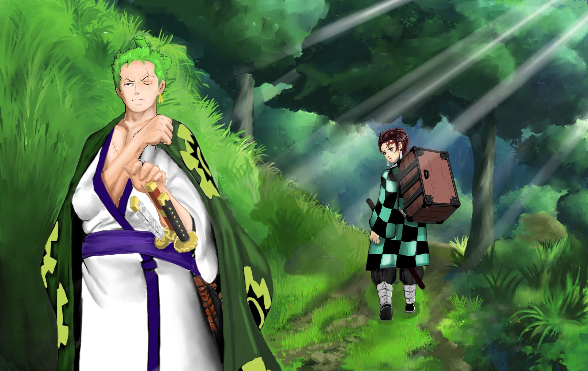 Zoro accidentally got lost again, and say hello to a little boy name