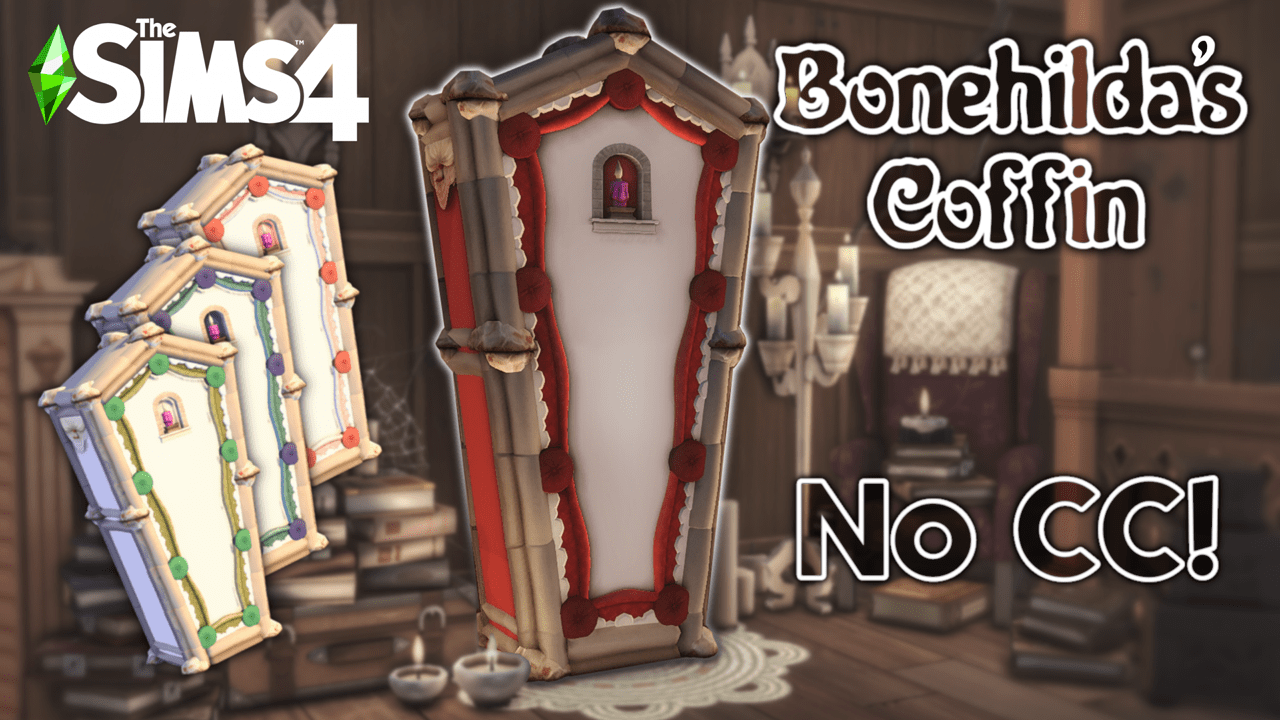 I made Bonehilda's Coffin without CC! You can even change its colors if