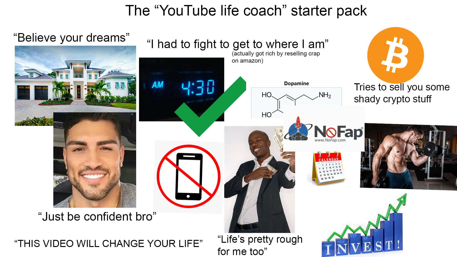 "YouTube life coach" starter pack r/starterpacks