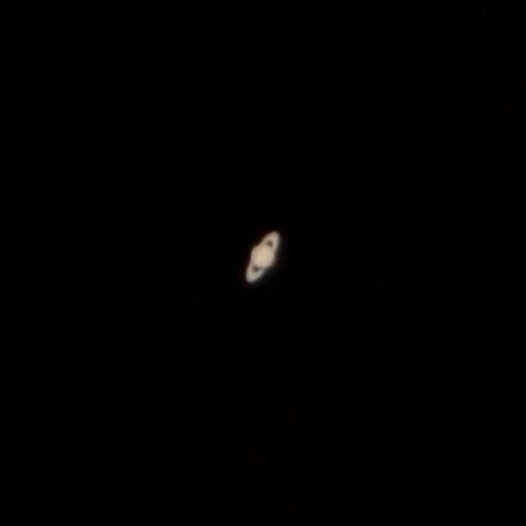Picture of saturn through home telescope r/astrophotography