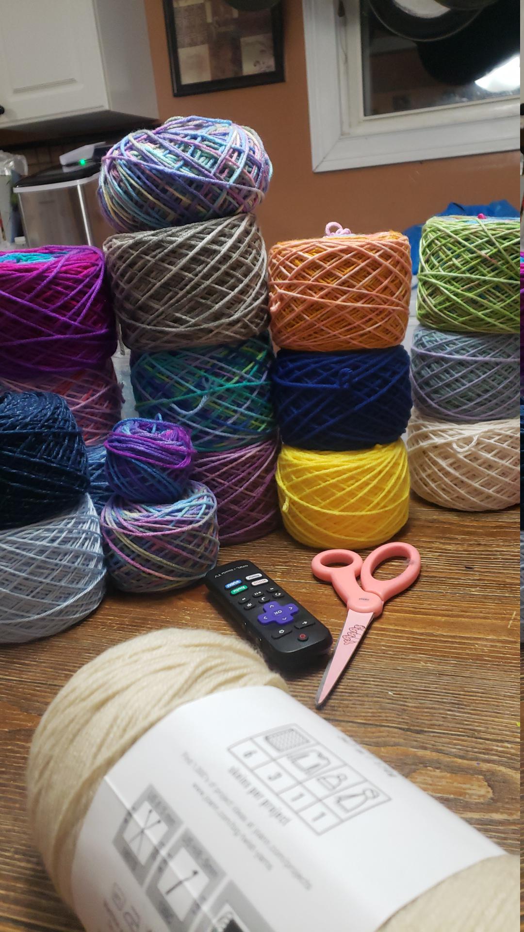 Got a yarn baller for my birthday. This isnt even half of the yarn i