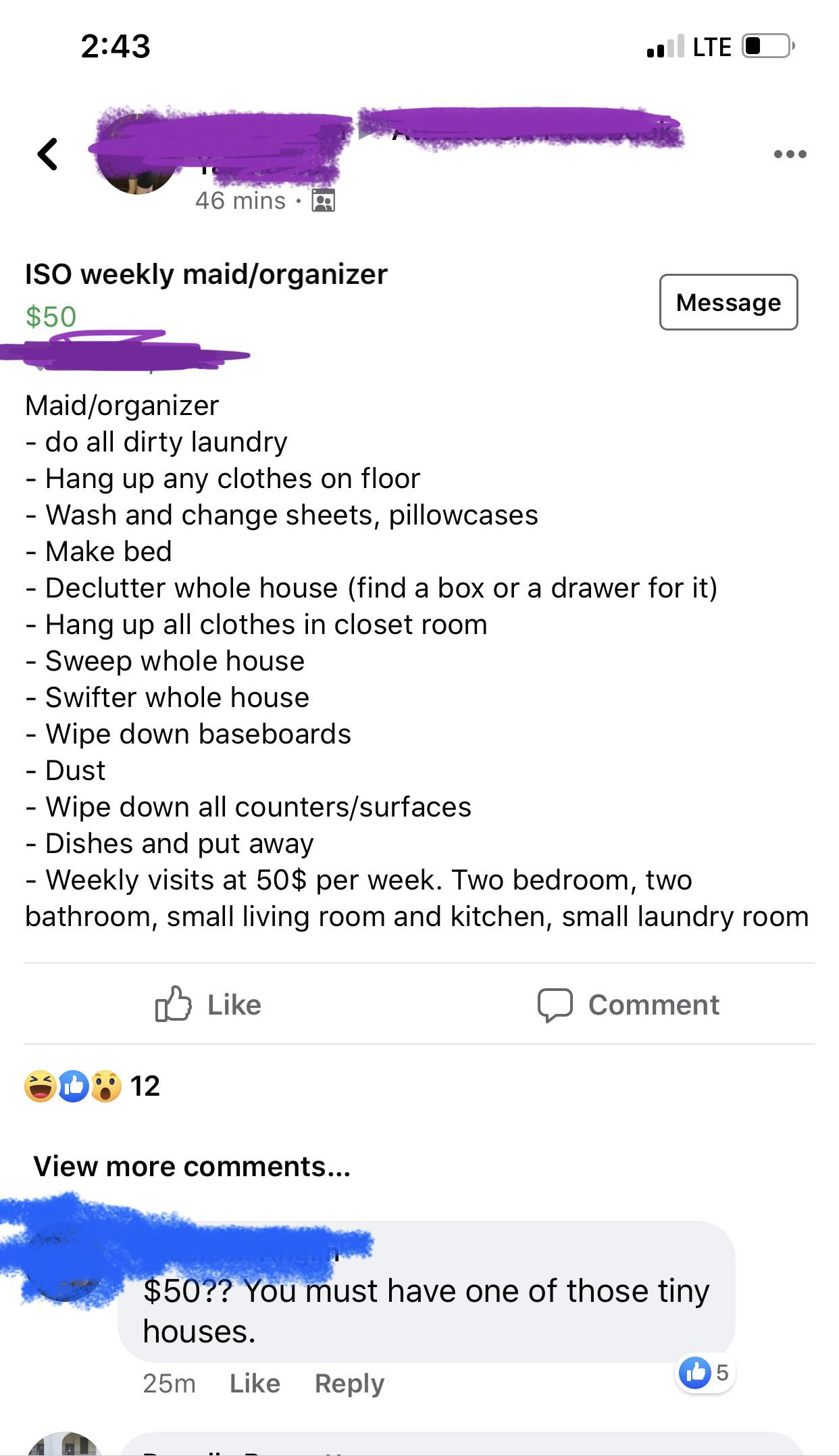 50/Week?? ChoosingBeggars
