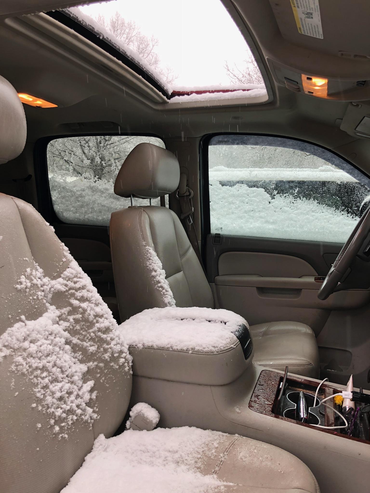 Sunroof weather yesterday. Today Ohio reminds me I to close it