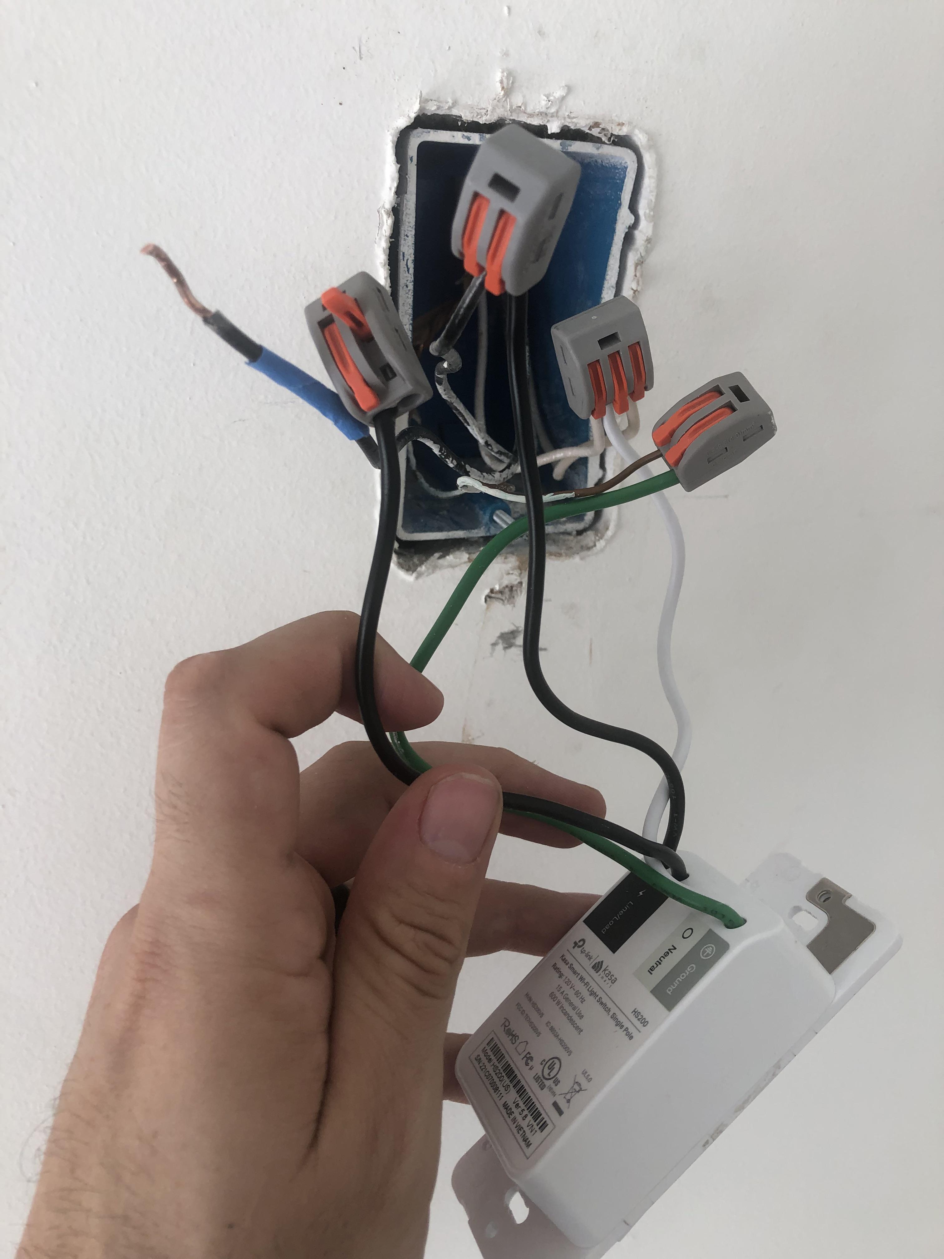 Why when I connect both black wires breaker for external lights trips