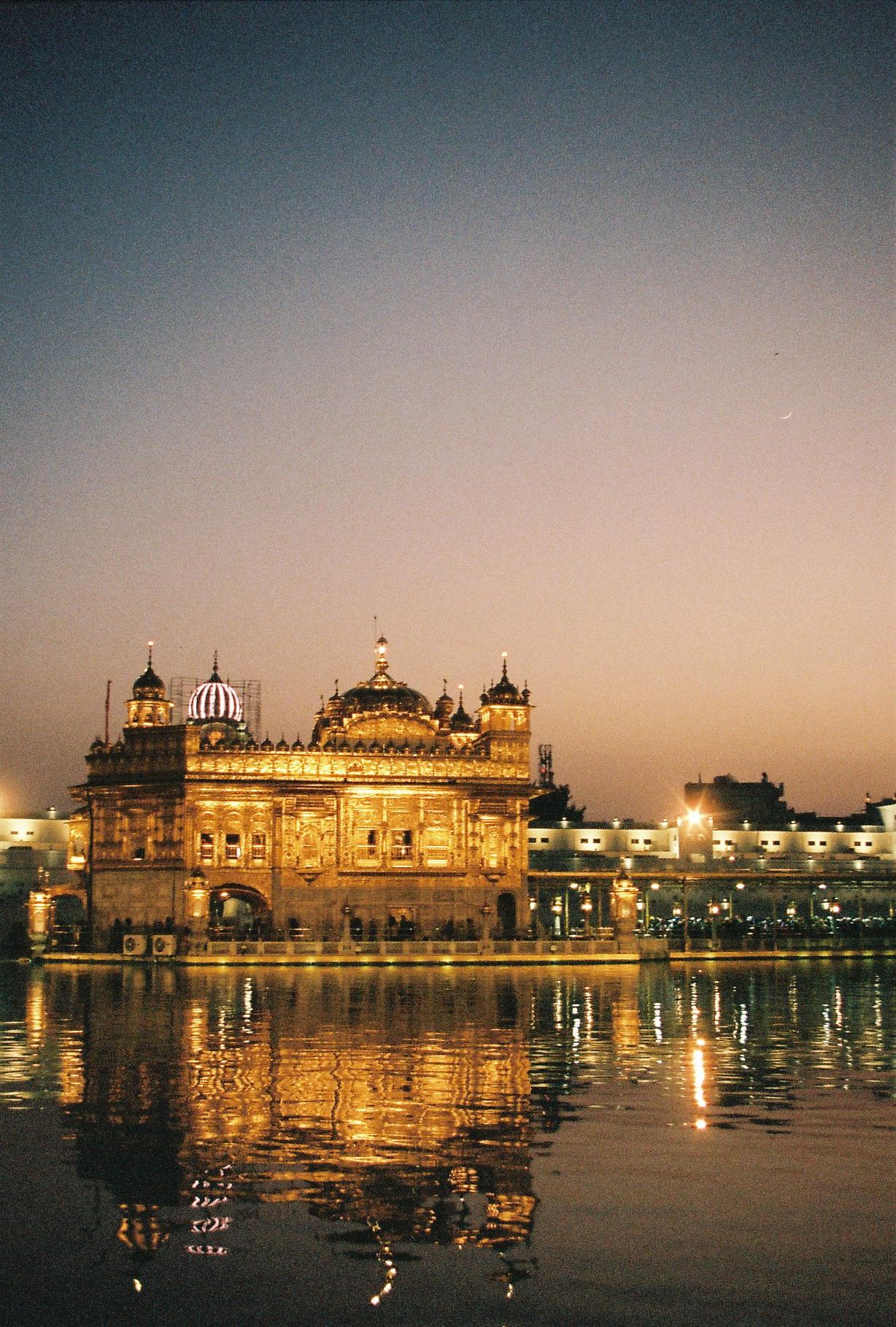 Golden Temple with Crescent Moon [Pentax K1000, Sigma 3570 f/2.8