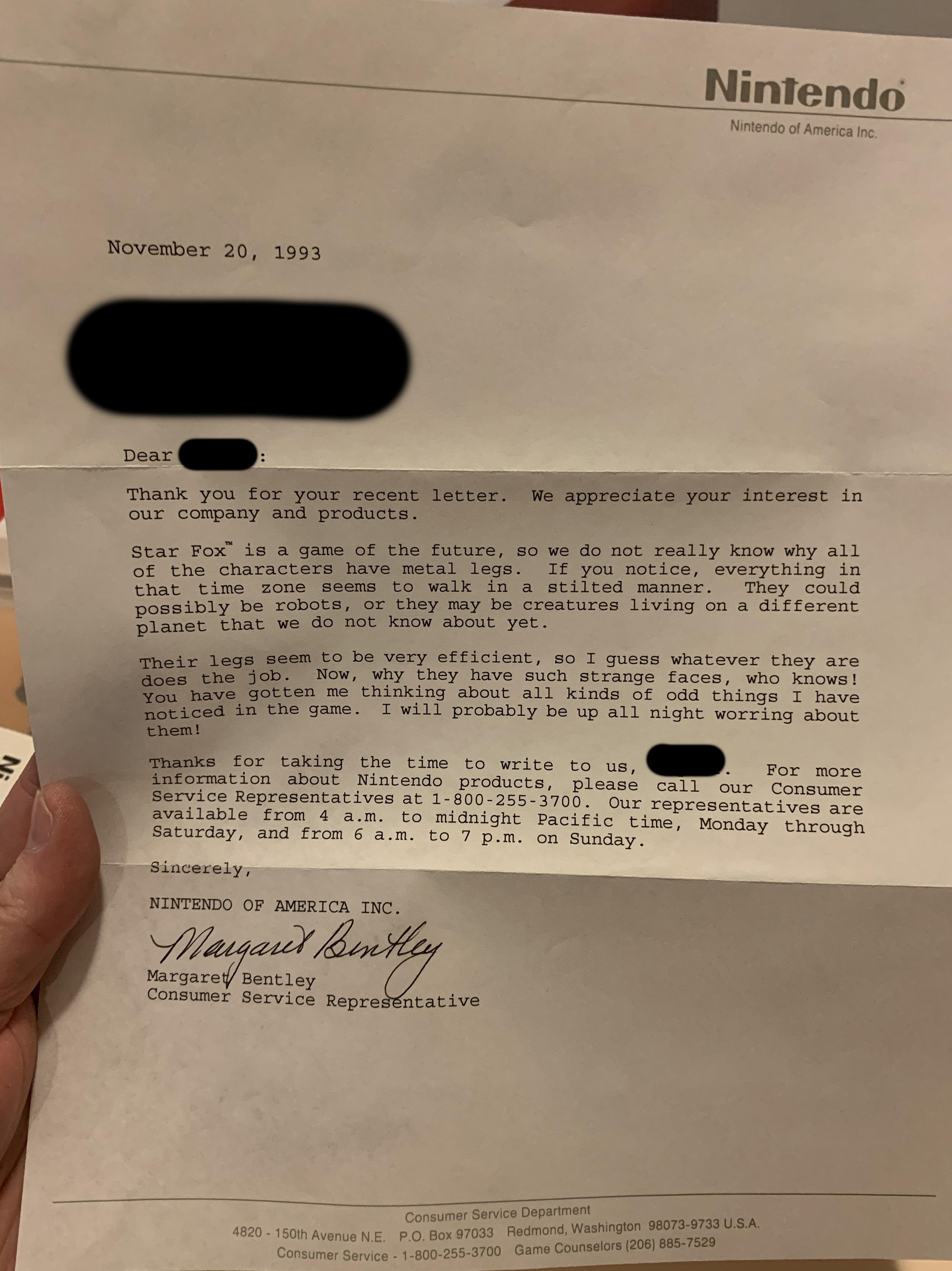 Nintendo Power response to a letter I sent them in 1993 retrogaming