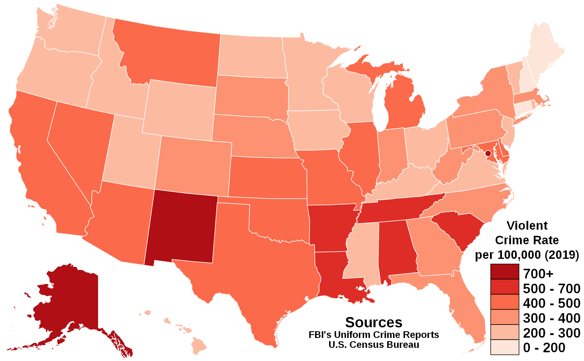 Crime Rate United States Map
