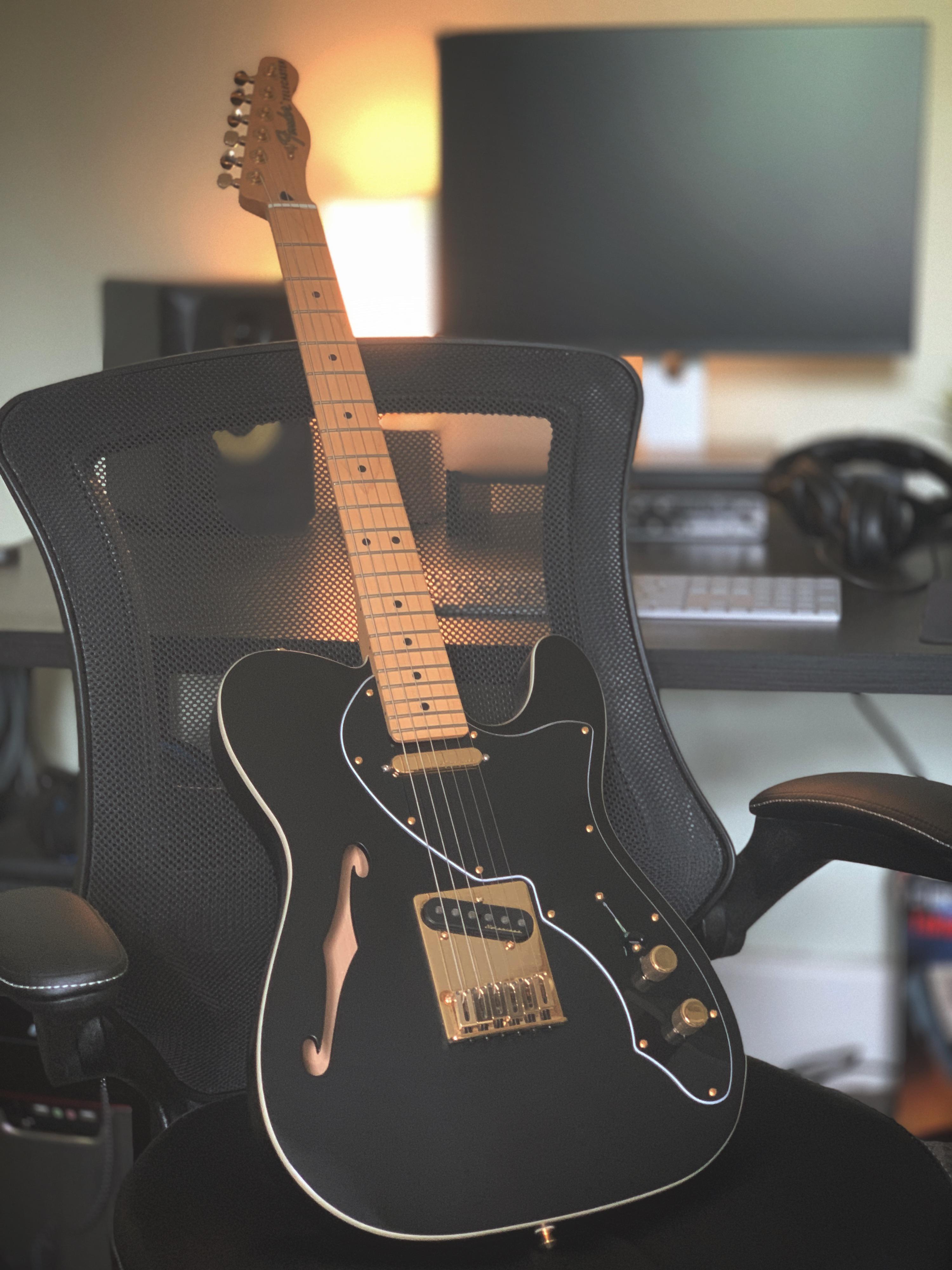 My Satin Black Fender Deluxe Thinline Telecaster r/guitarporn