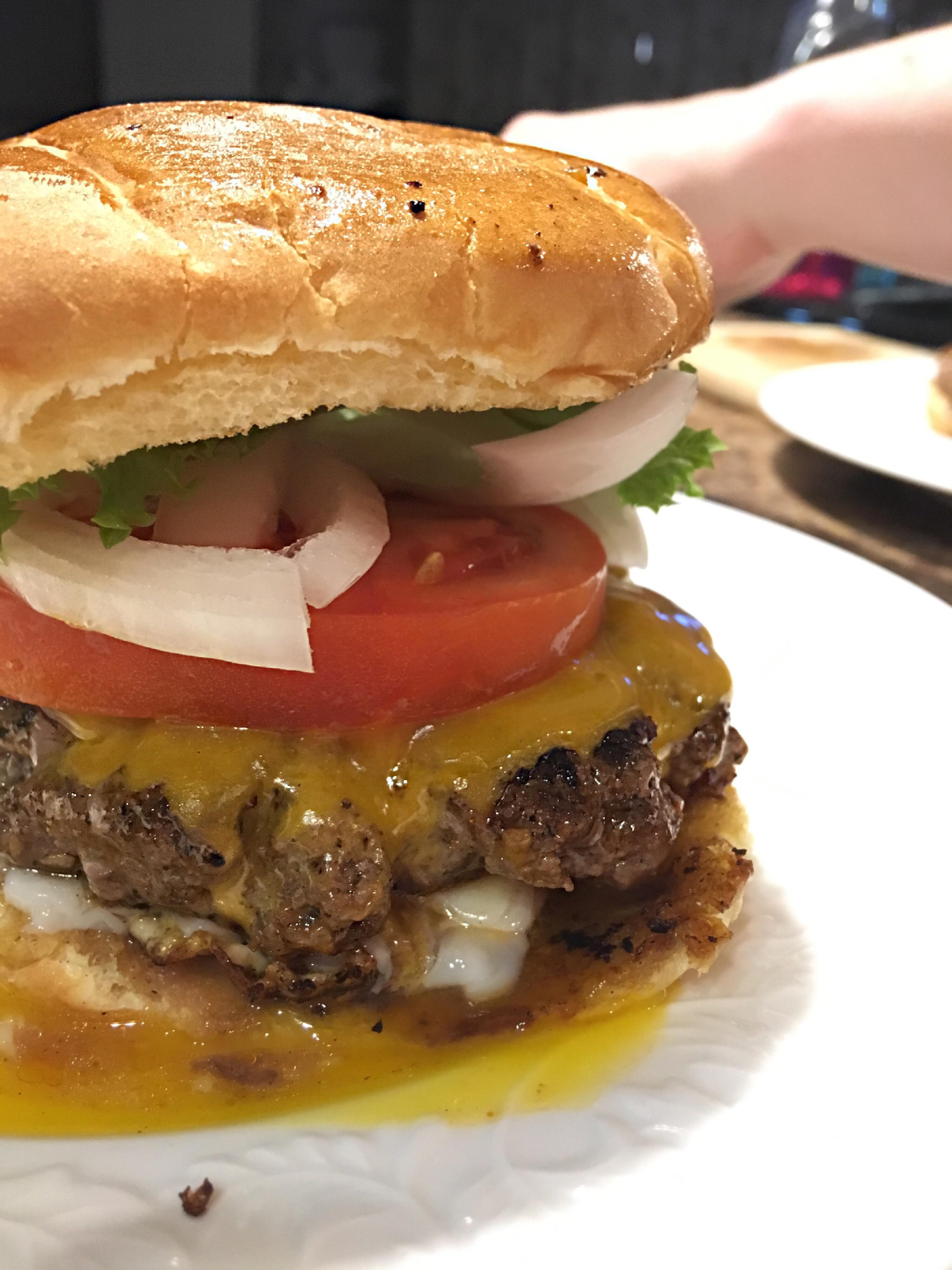 Ribeye burger with sunny side up egg r/burgers