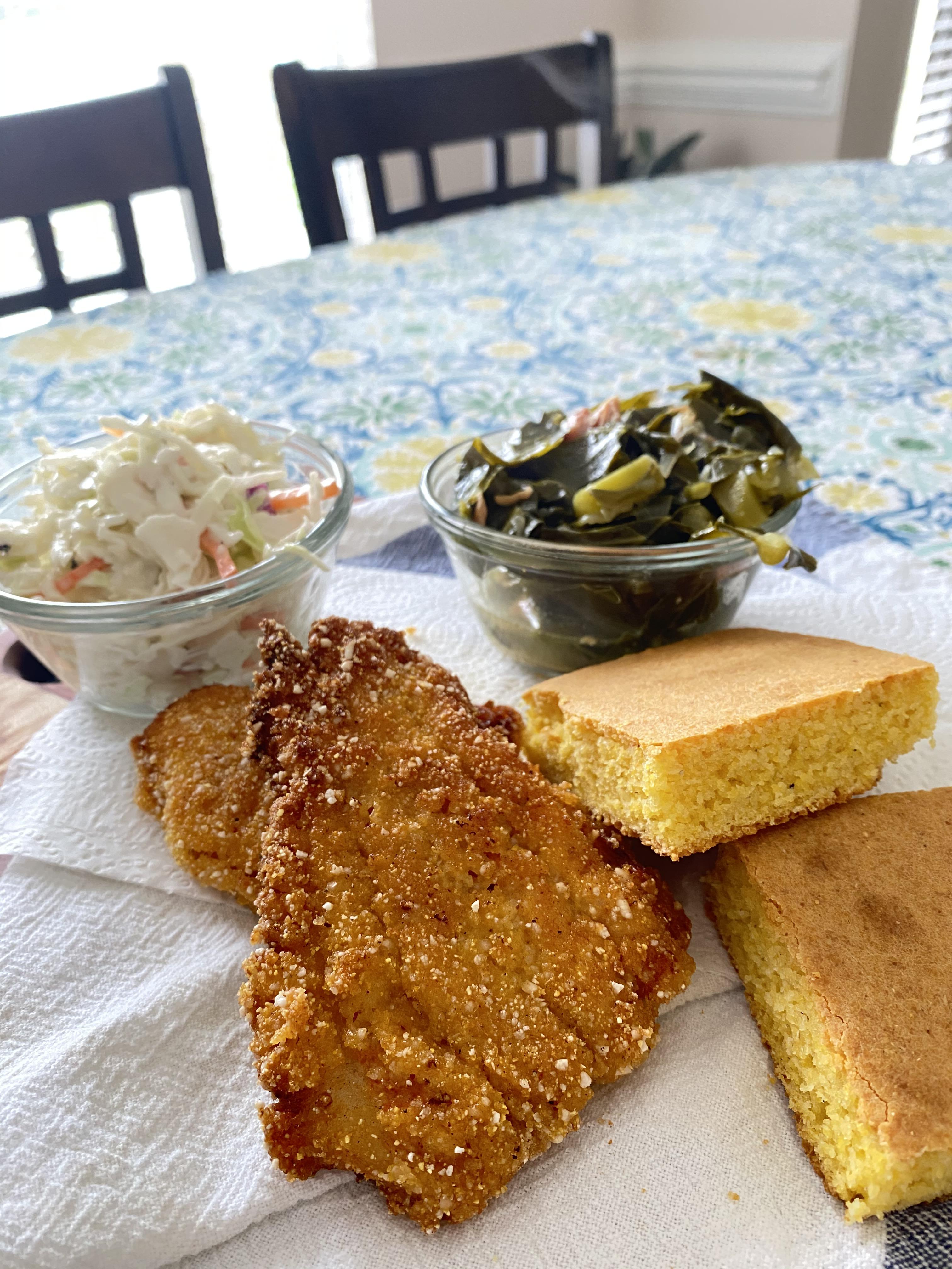 Thanks for the suggestions! I made fried catfish, collard greens