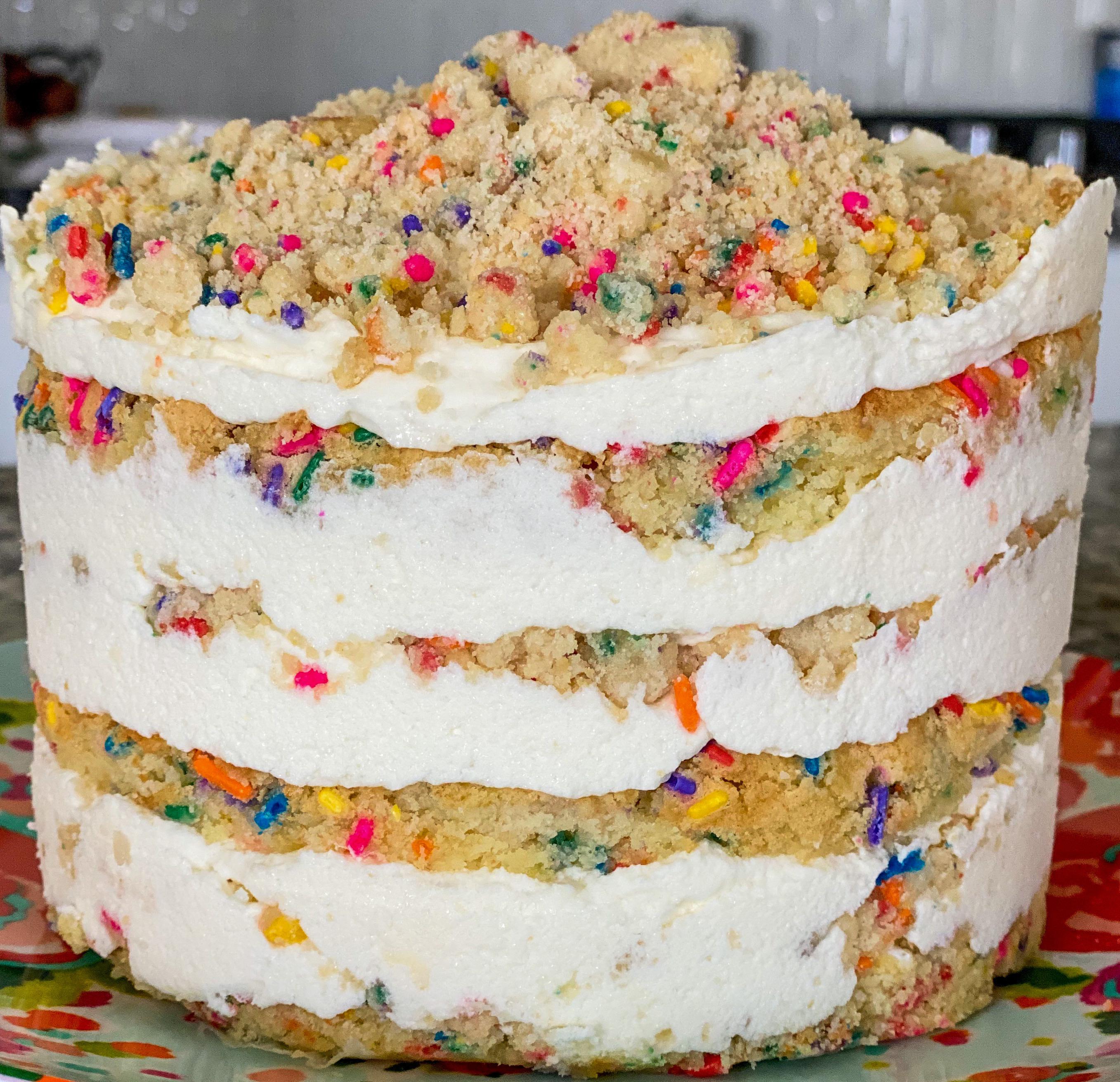 My quarantine birthday cakeHomemade Milk Bar vanilla cake r/Baking