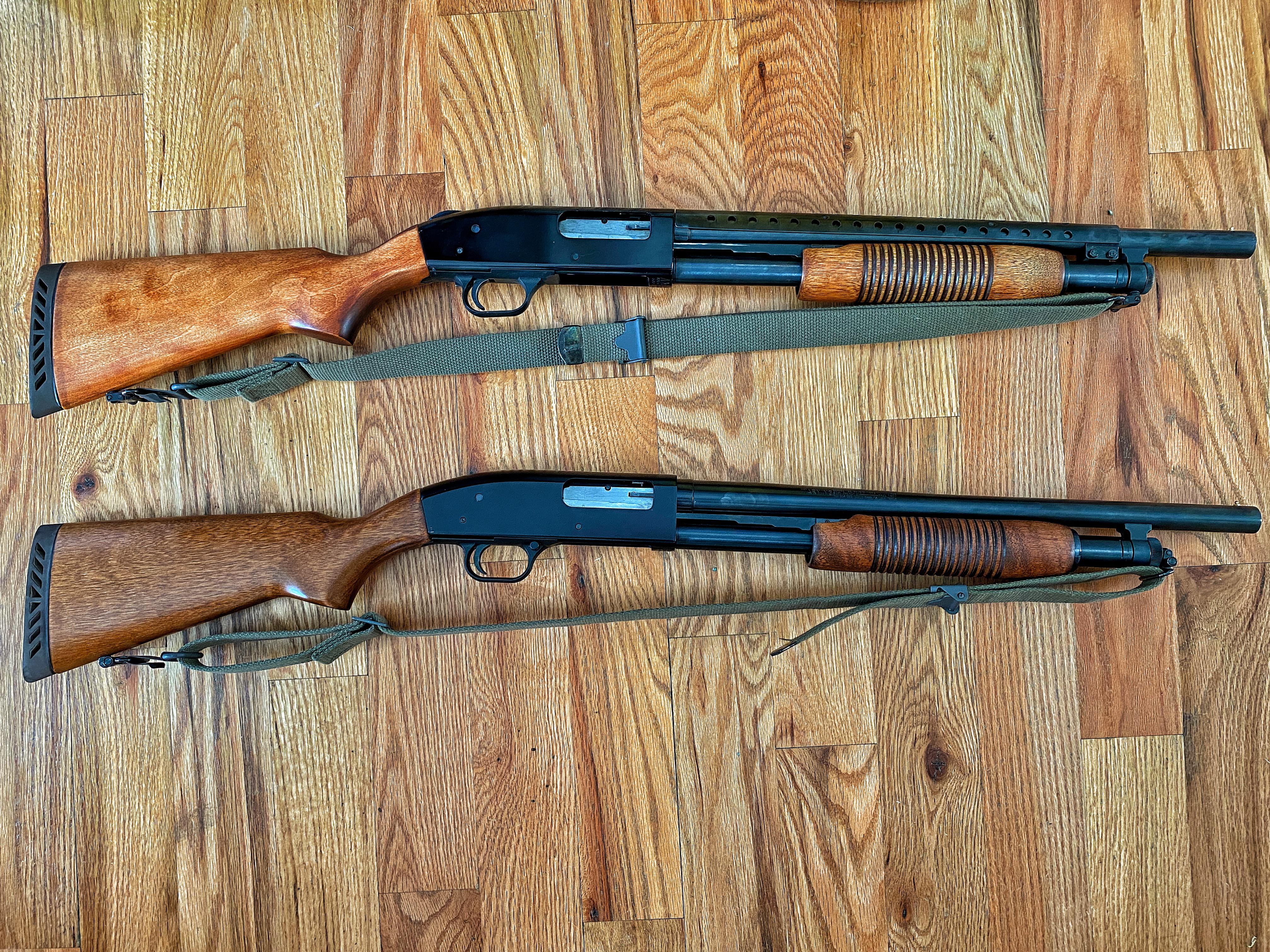 Twin beauties! Gave my fathers shotgun a retro look to match mine as a Father's Day gift. Im on