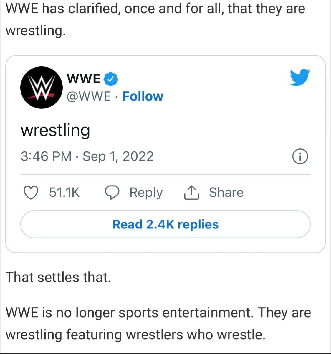 Fr tho why was the word wrestling banned. It's in their name? r/BrandonDE
