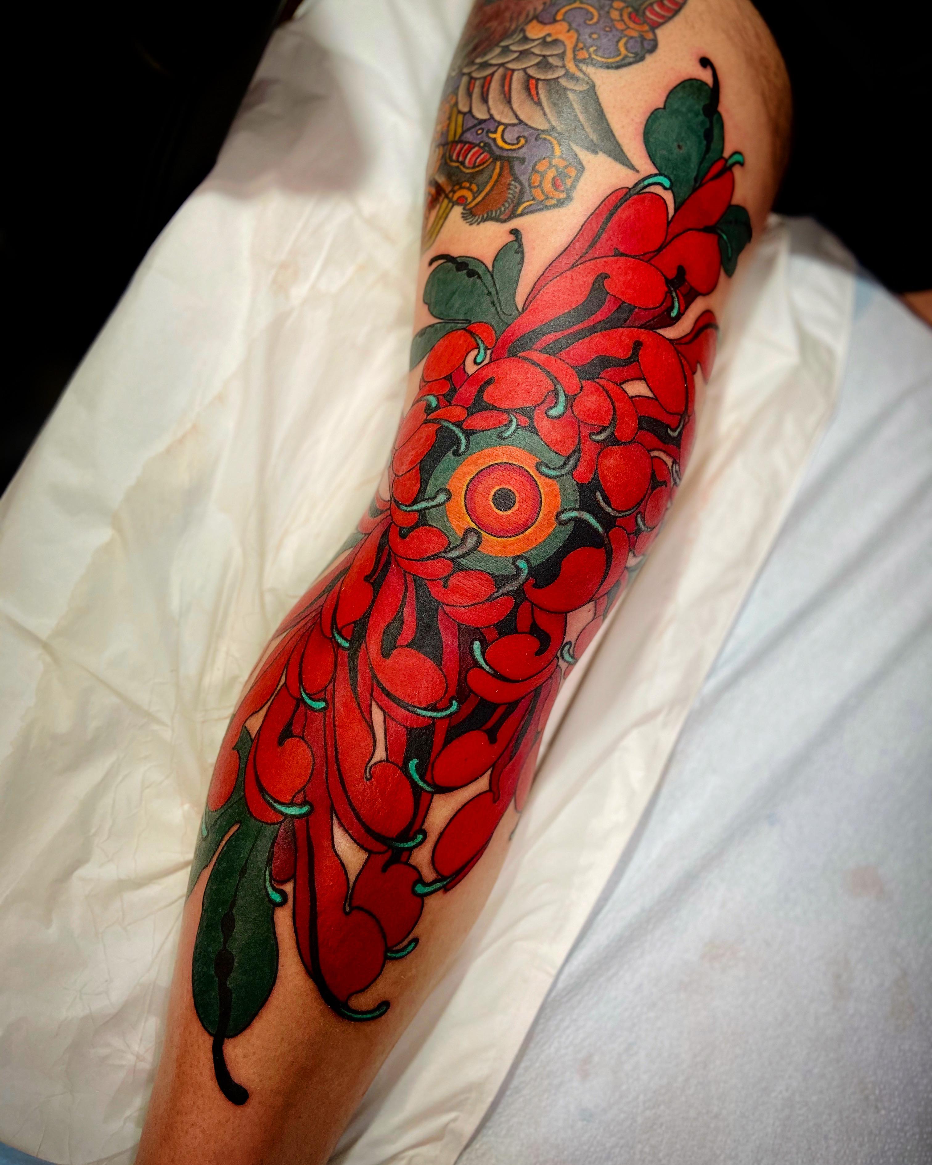 One shot chrysanthemum knee banger by Sean Dorfler at Guru
