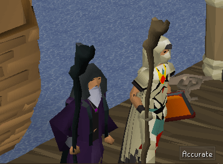 Anybody ever notice Veos is wearing a black dramen staff? r/2007scape