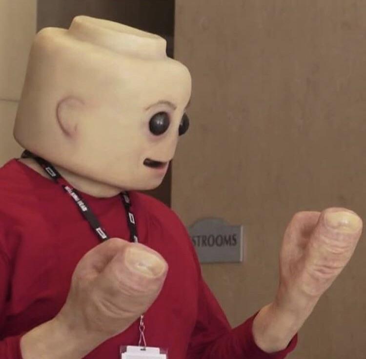 "You cannot comprehend what these hands have done" (Legoman cosplay by