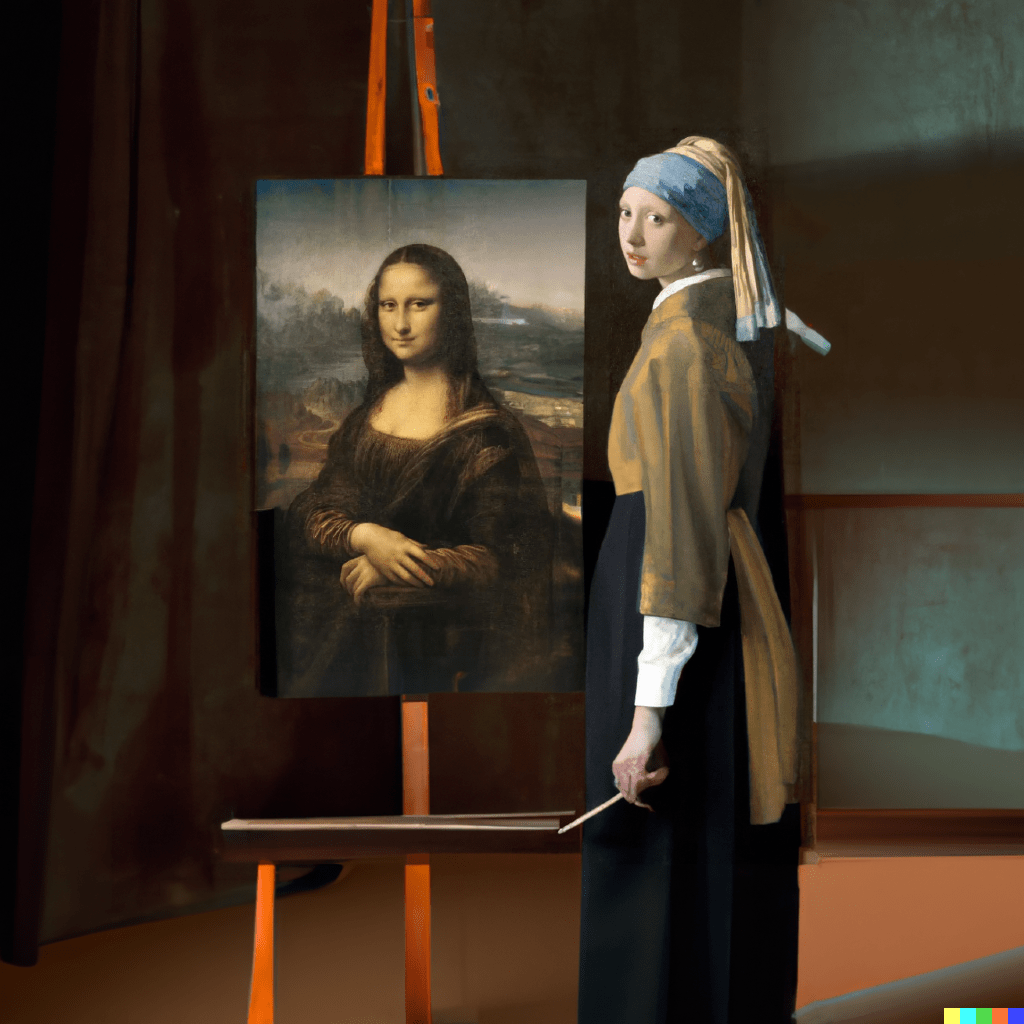 "The girl with pearl earring painting Mona Lisa" r/dalle2