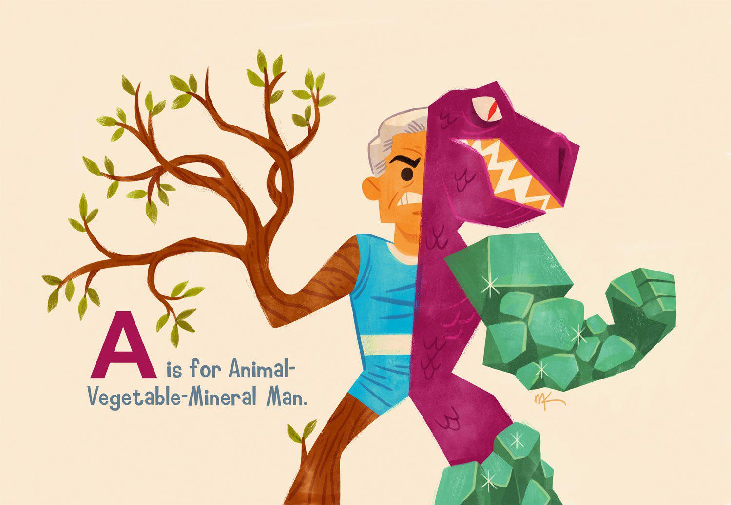 ‘A is for AnimalVegetableMineral Man’ by Matt Kaufenberg