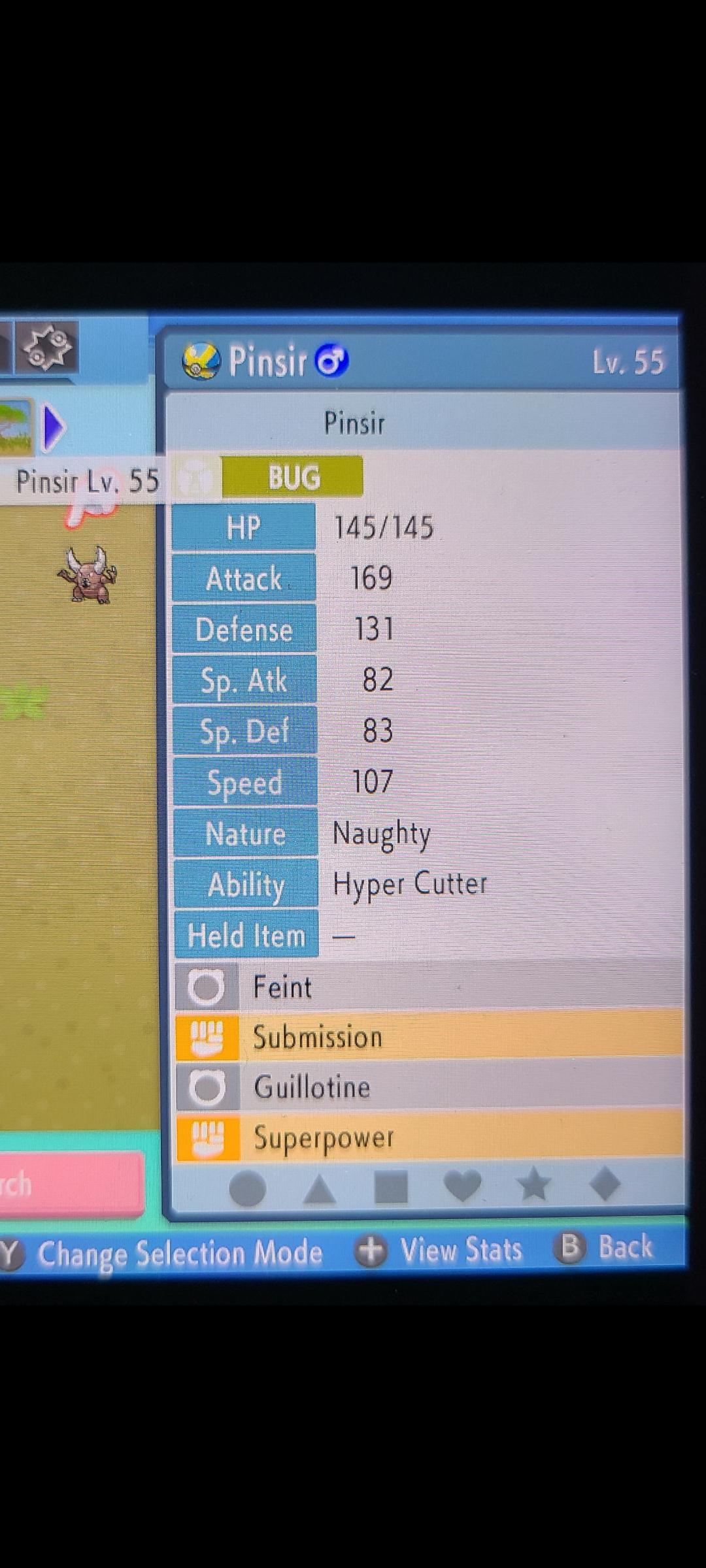 Feedback on this Pinsir? Don't see these moves in its learnable moveset