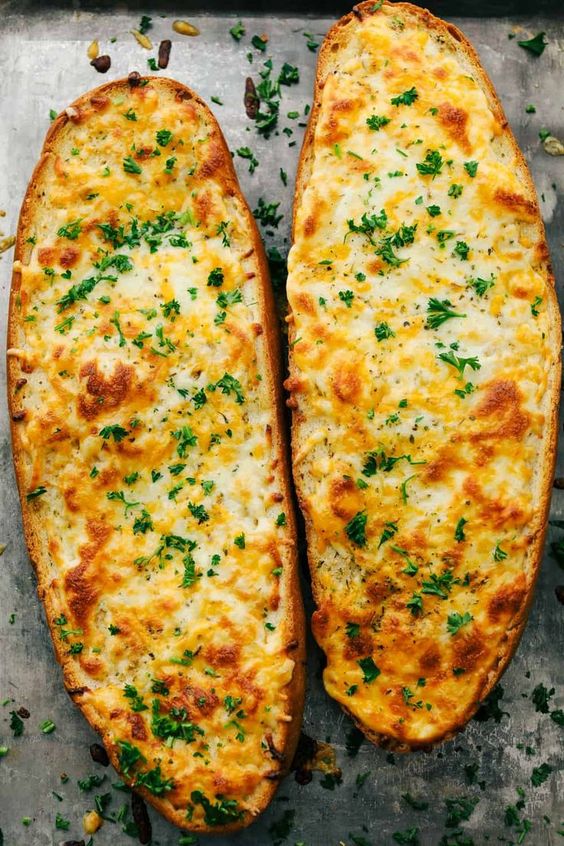 Garlic bread with cheese Breakfast