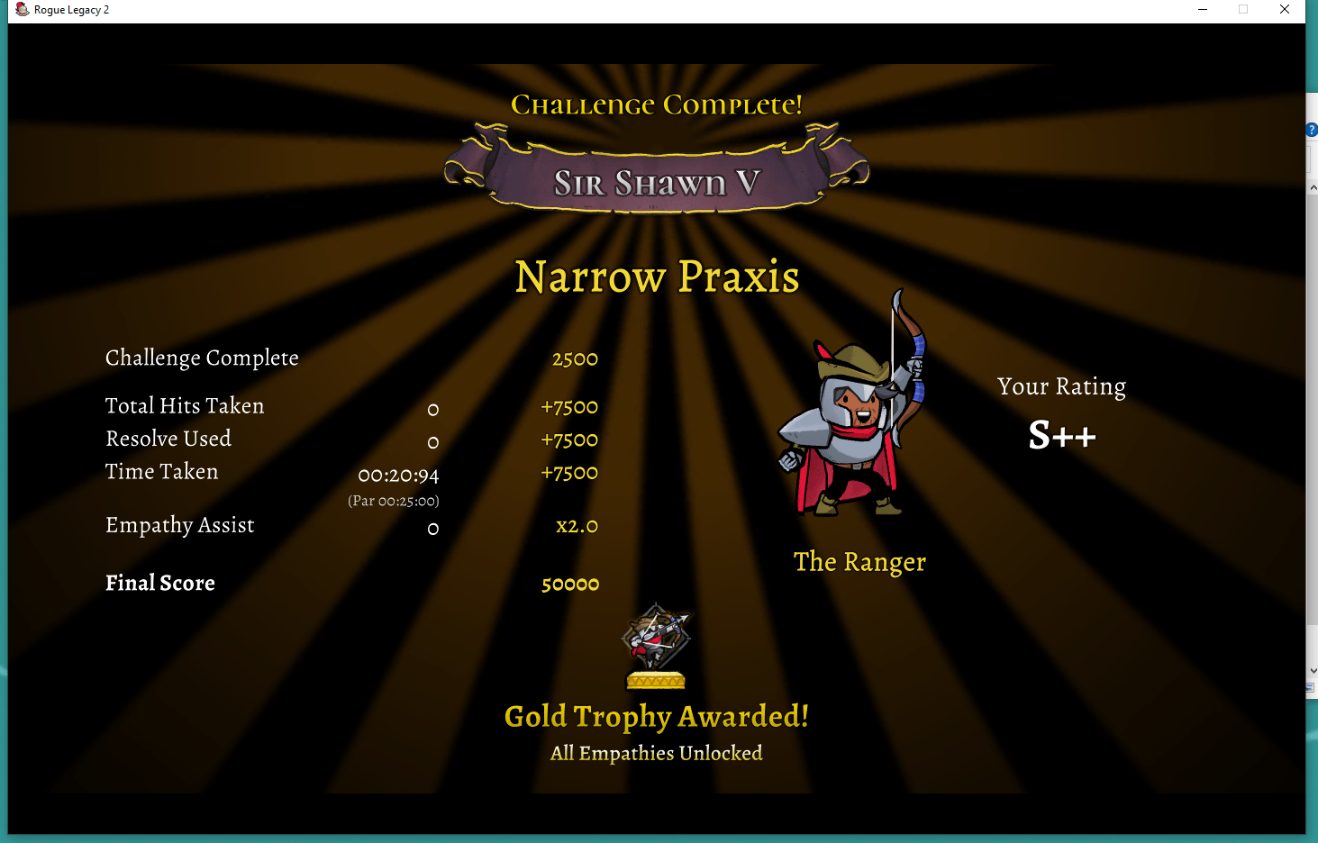 Heck Yeah!! ) Extremely proud of this Narrow Praxis score r/RogueLegacy