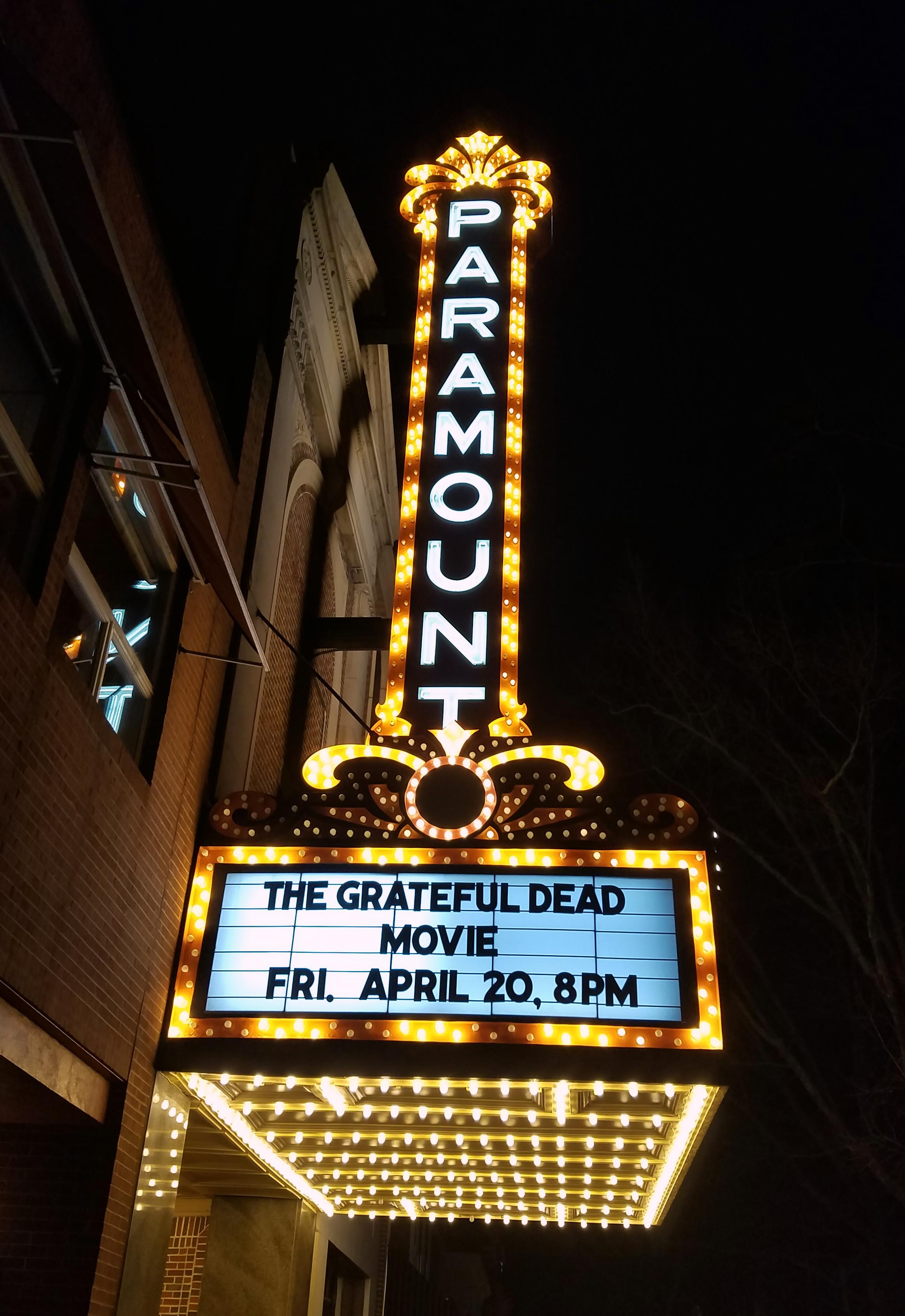The Grateful Dead Movie showing at the Paramount in Charlottesville