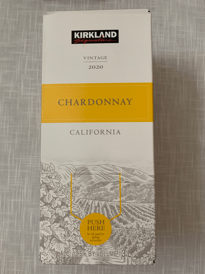 Kirkland 3 Litre Boxed Chardonnay 12.49 in San Bernardino, CA. Costco