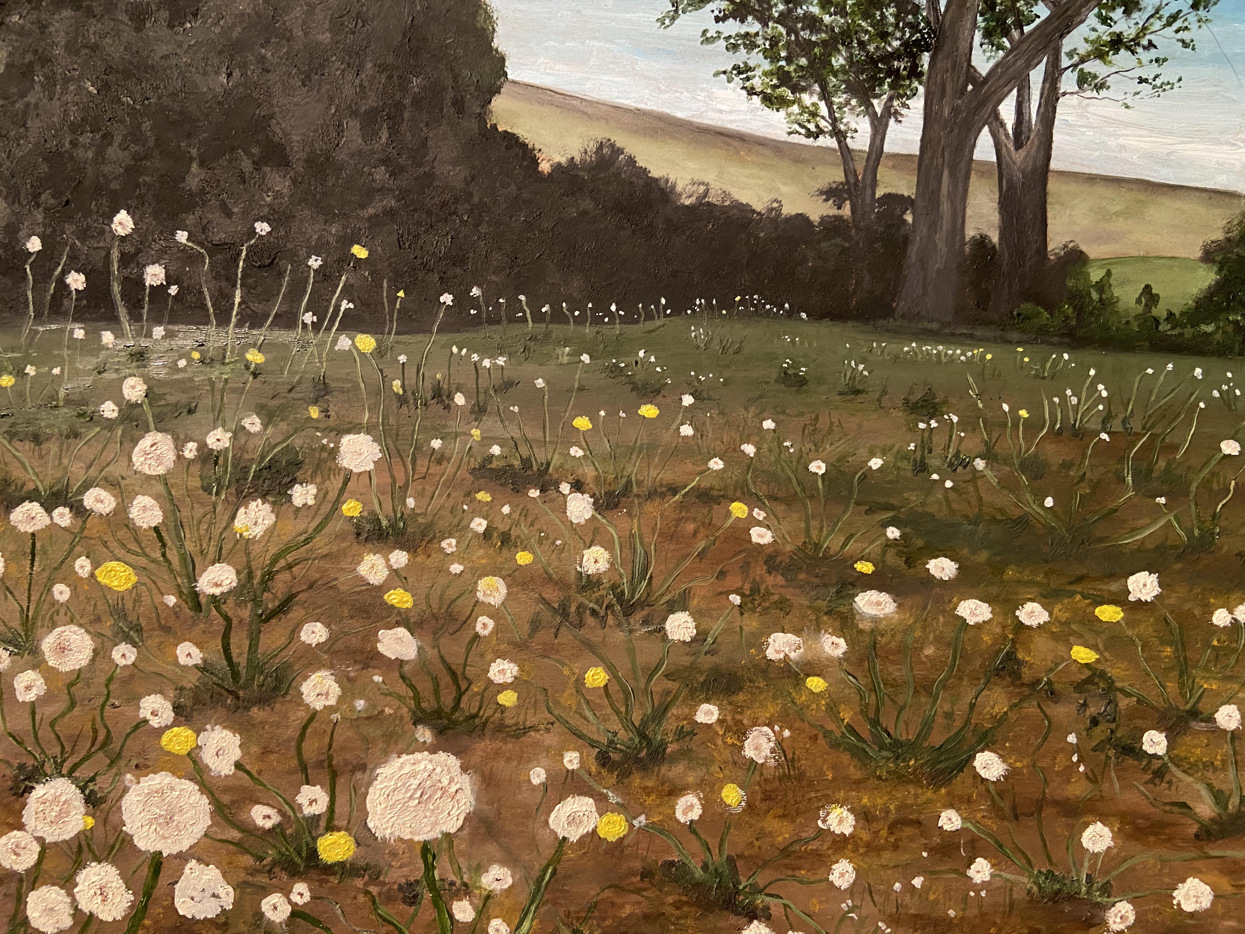 Oil painting of a photo taken in Melbourne, Australia. Dandelion field. r/melbourne