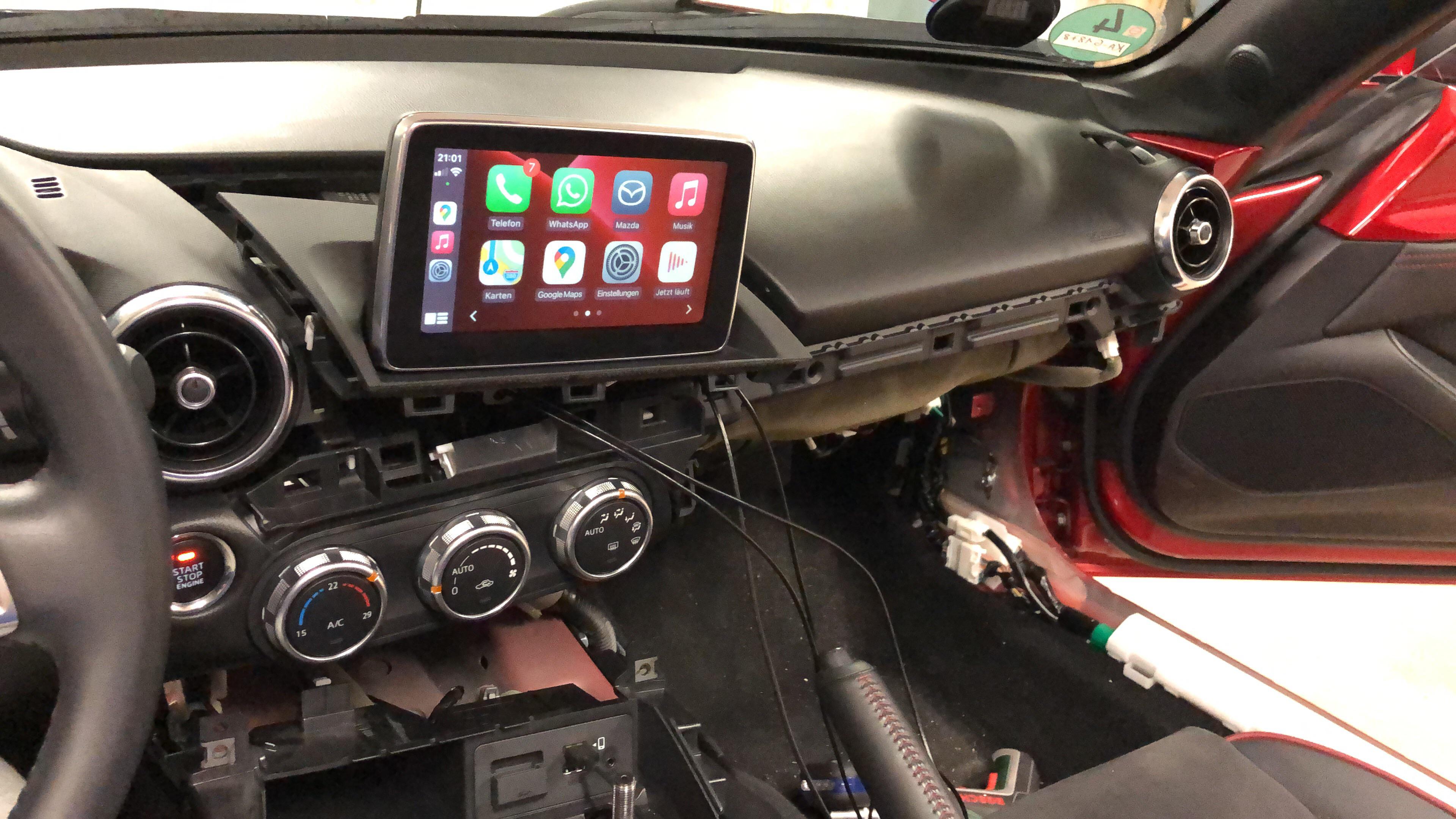 Successfully installed CarPlay in my 2016 Miata. Thank you Mazda for that upgradeability! r/Miata