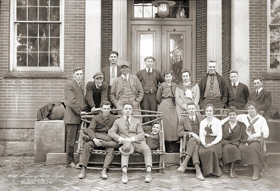 This photo taken of Franklin College students was taken in New Athens