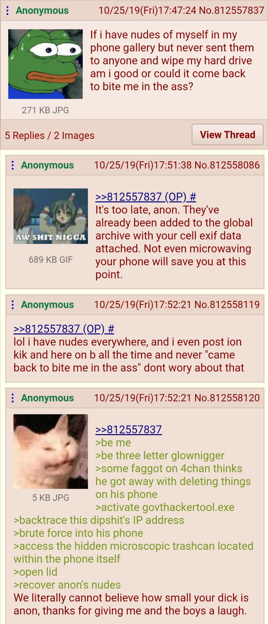 Anon has nudes : 4chan