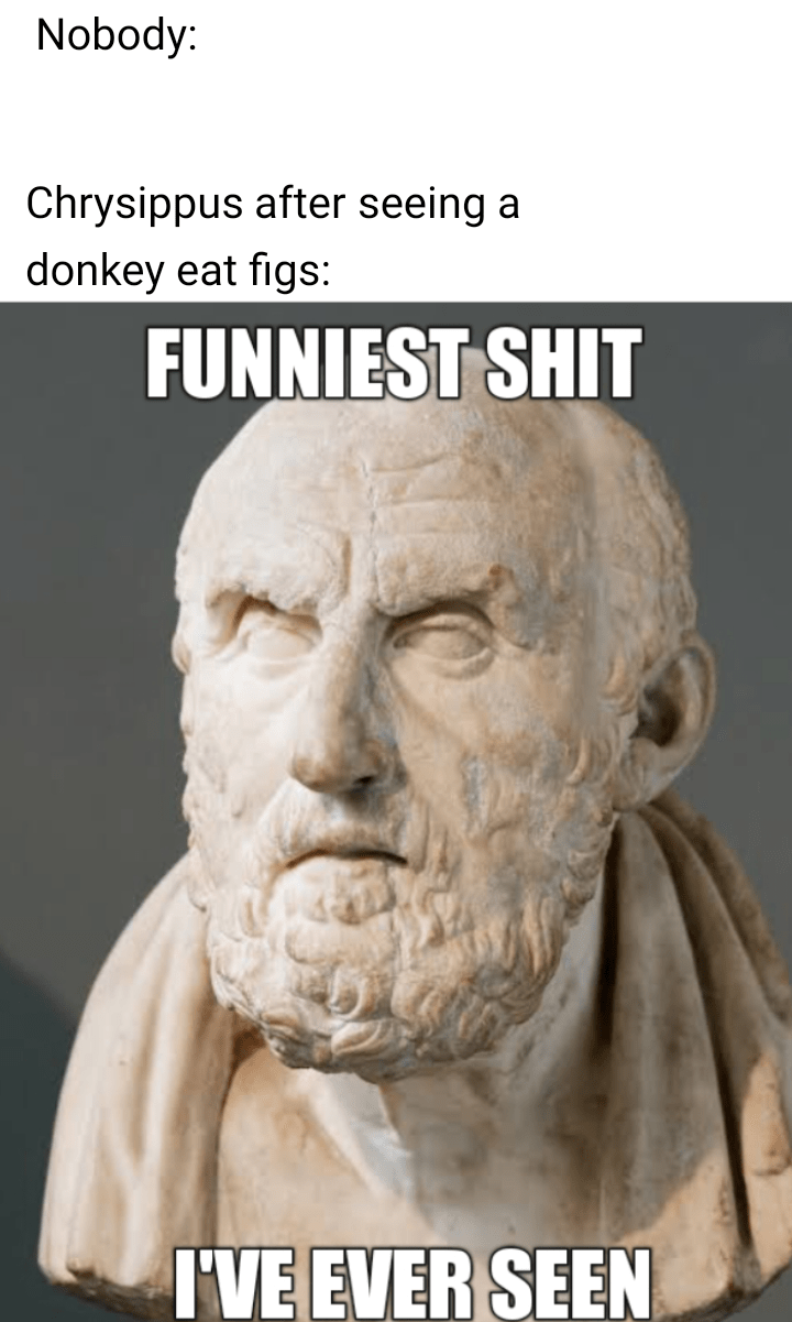 Chrysippus and the donkey that ate figs r/HistoryMemes