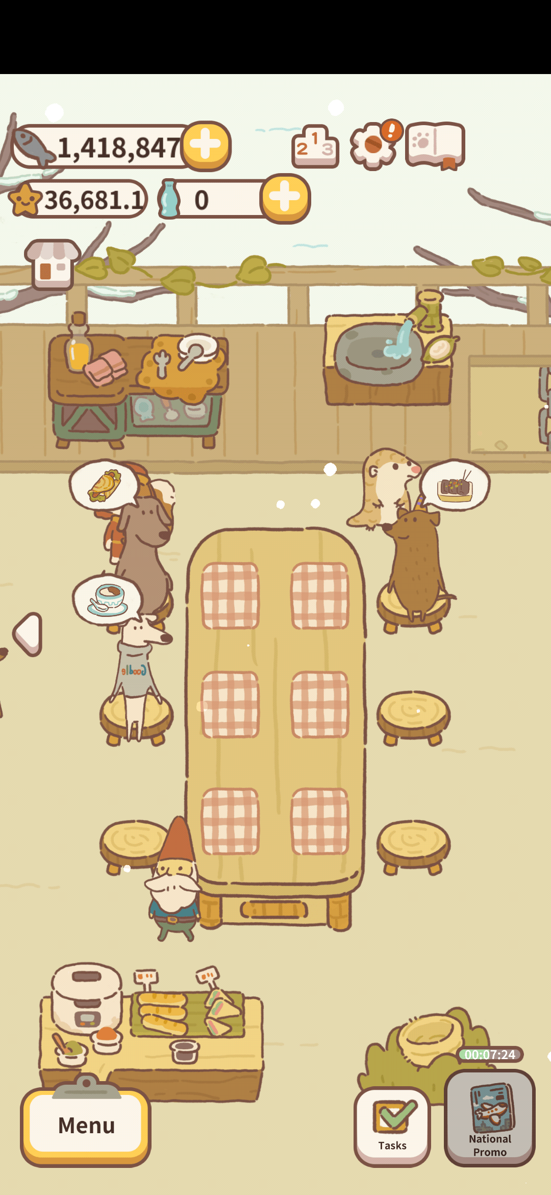 Some of my terrace customers can't get their food, no matter how many times I tap on their