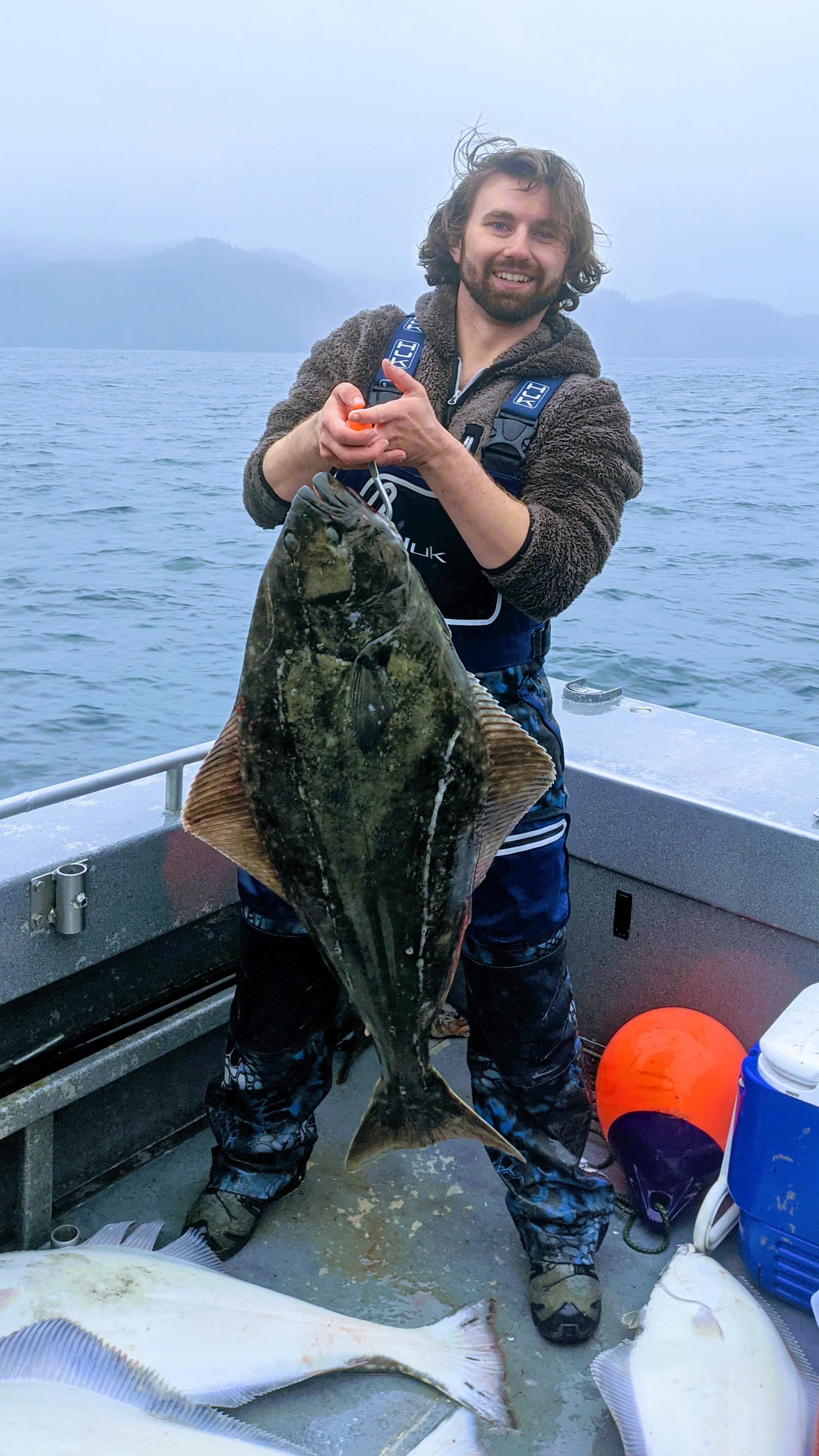 My first time halibut fishing, Just off the coast in the Prince William