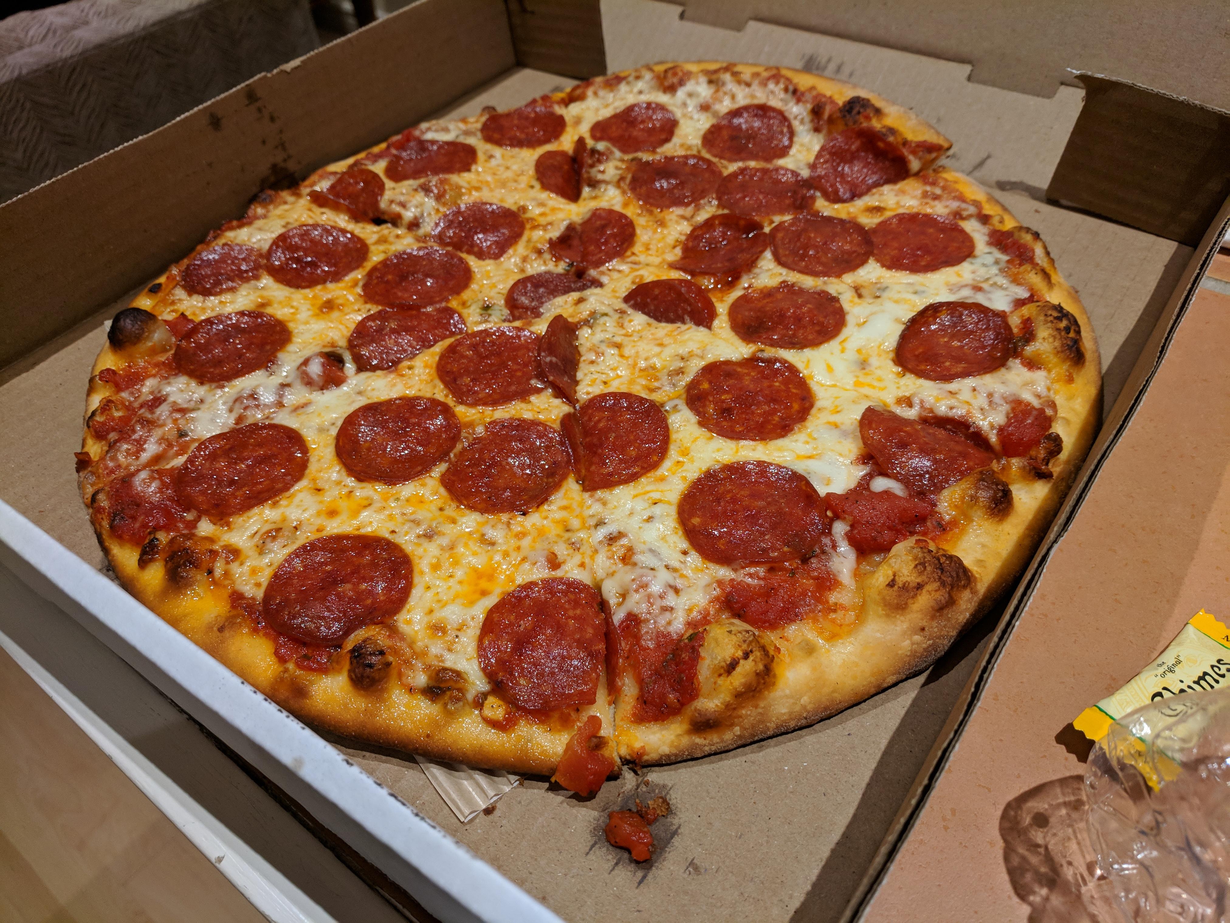 Visiting Toronto CA from Buffalo NY. Thin crust Cheese n Pep. Pizza