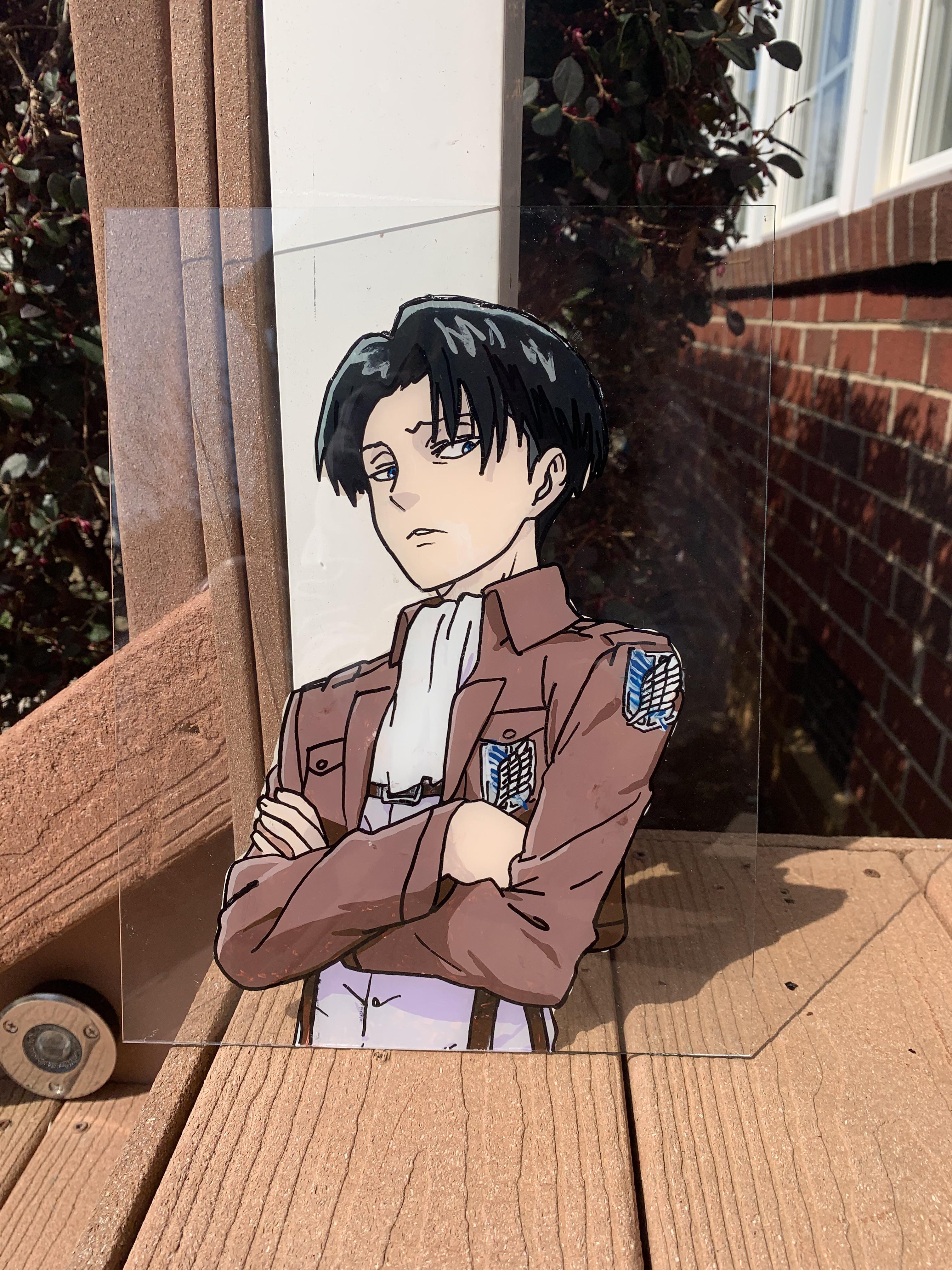 First attempt at glass painting on AOT Sunday r/ShingekiNoKyojin