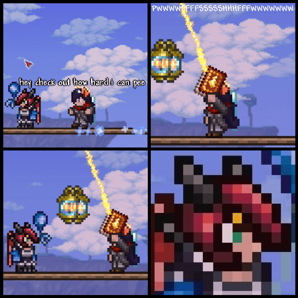 Golden Shower be like r/Terraria