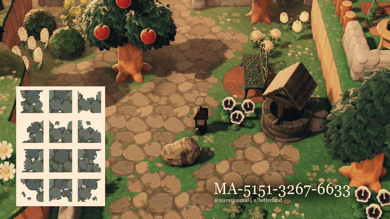 I made a mossy cobblestone variant of The Path! r/AnimalCrossing